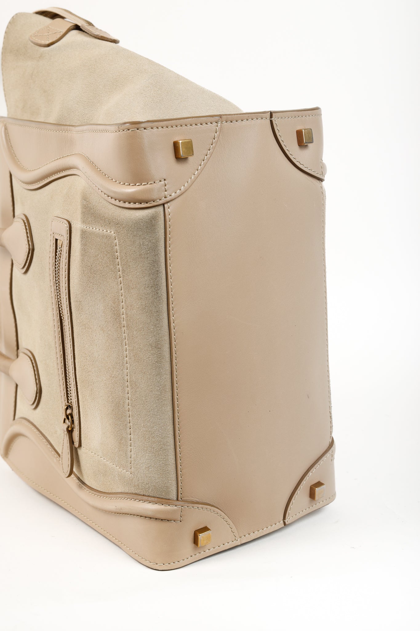 Celine Mini Luggage Sahara Beige Top Handle Leather & Suede Bag