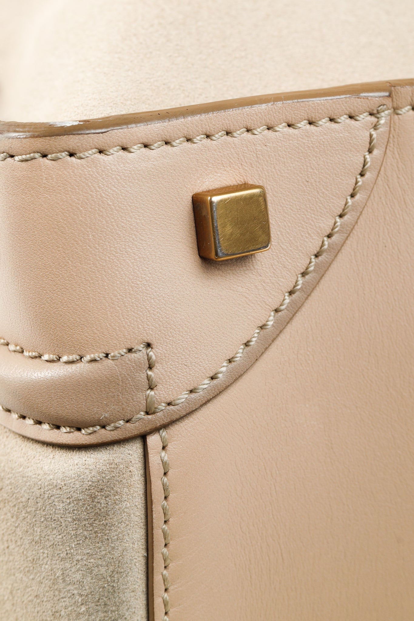 Celine Mini Luggage Sahara Beige Top Handle Leather & Suede Bag