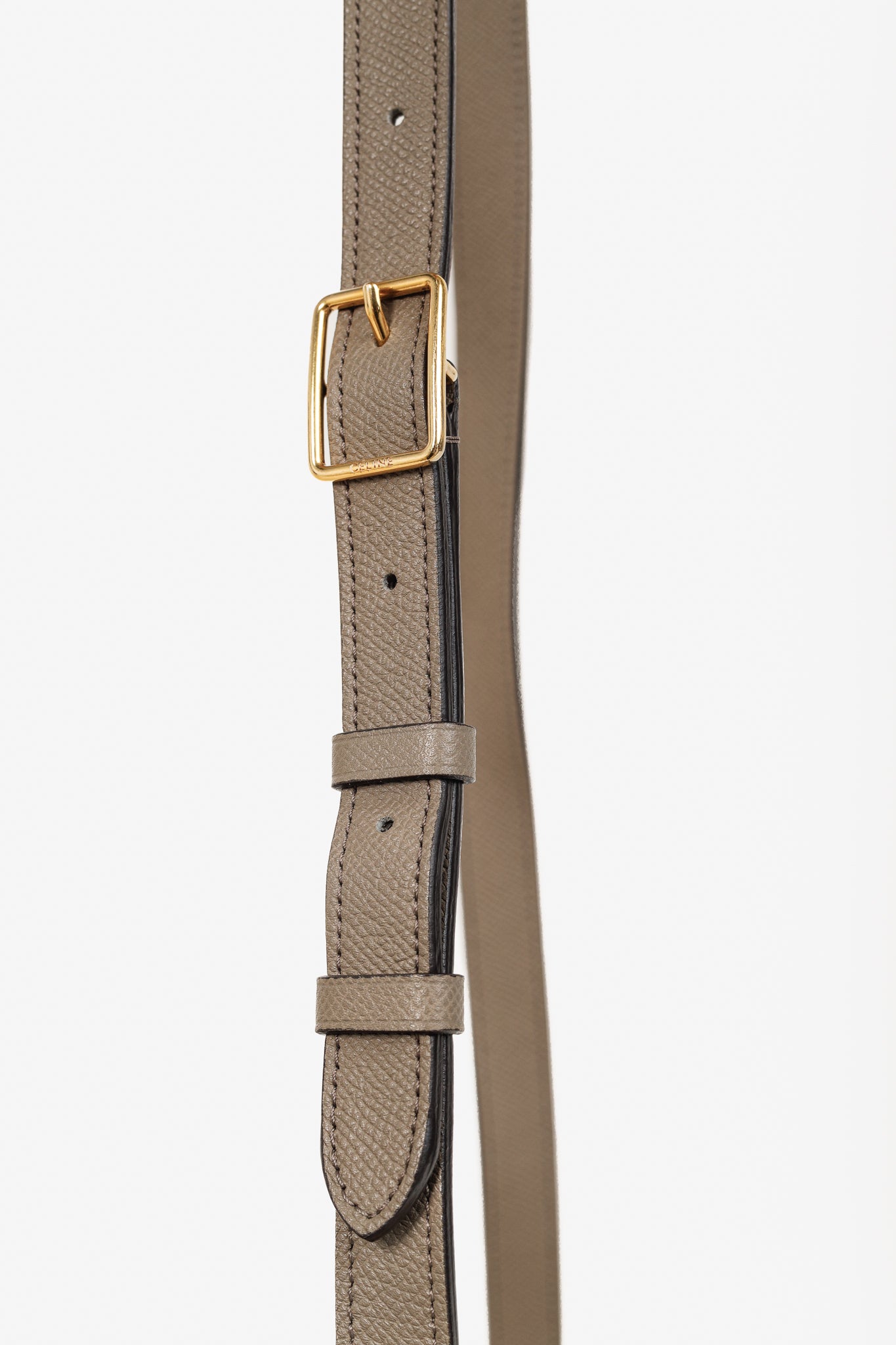 Celine Medium Trotteur Taupe Grained Calfskin Crossbody