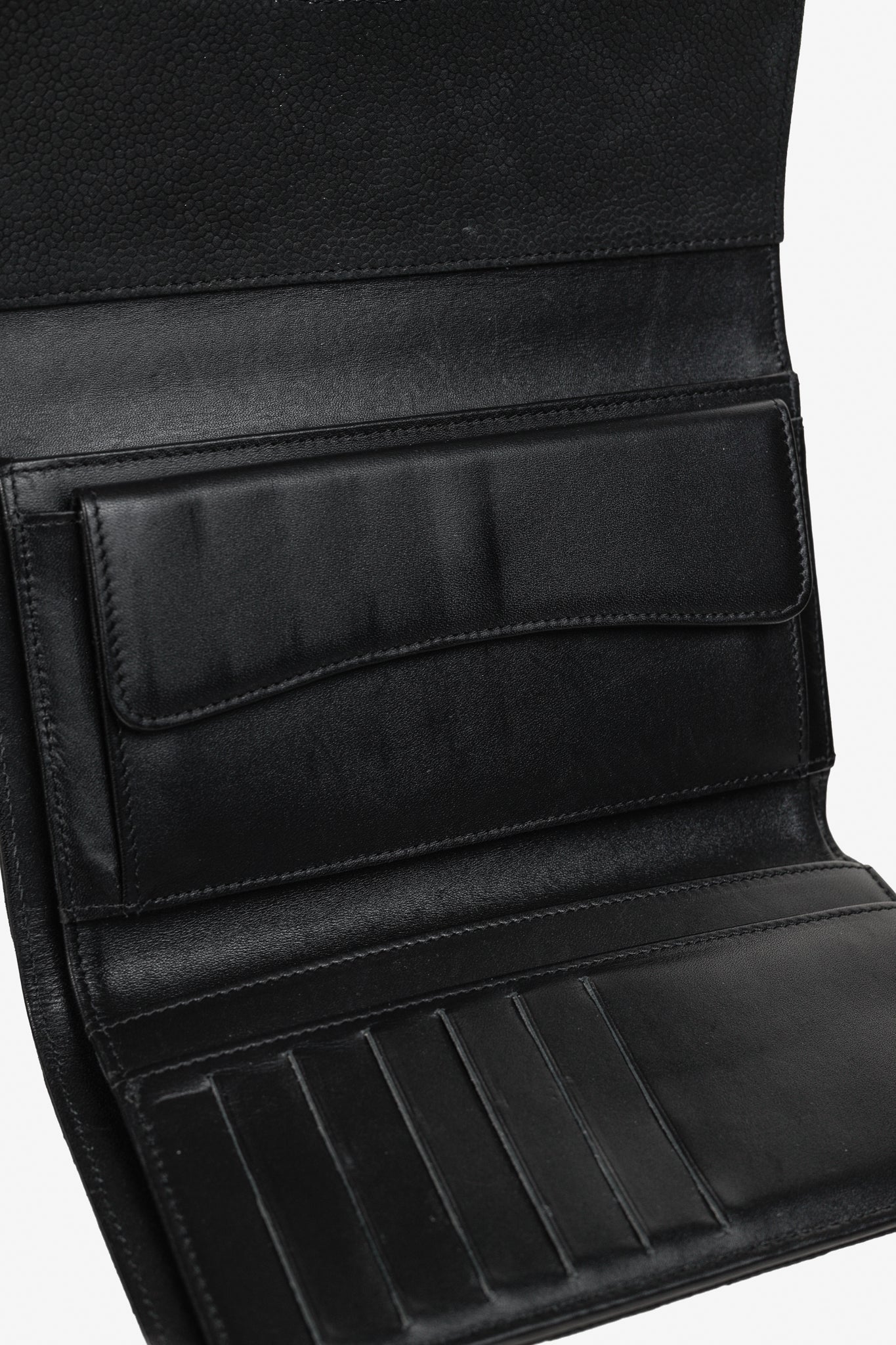 Chanel 13S Noir Caviar Classic Quilted Flap Portefeuille Wallet