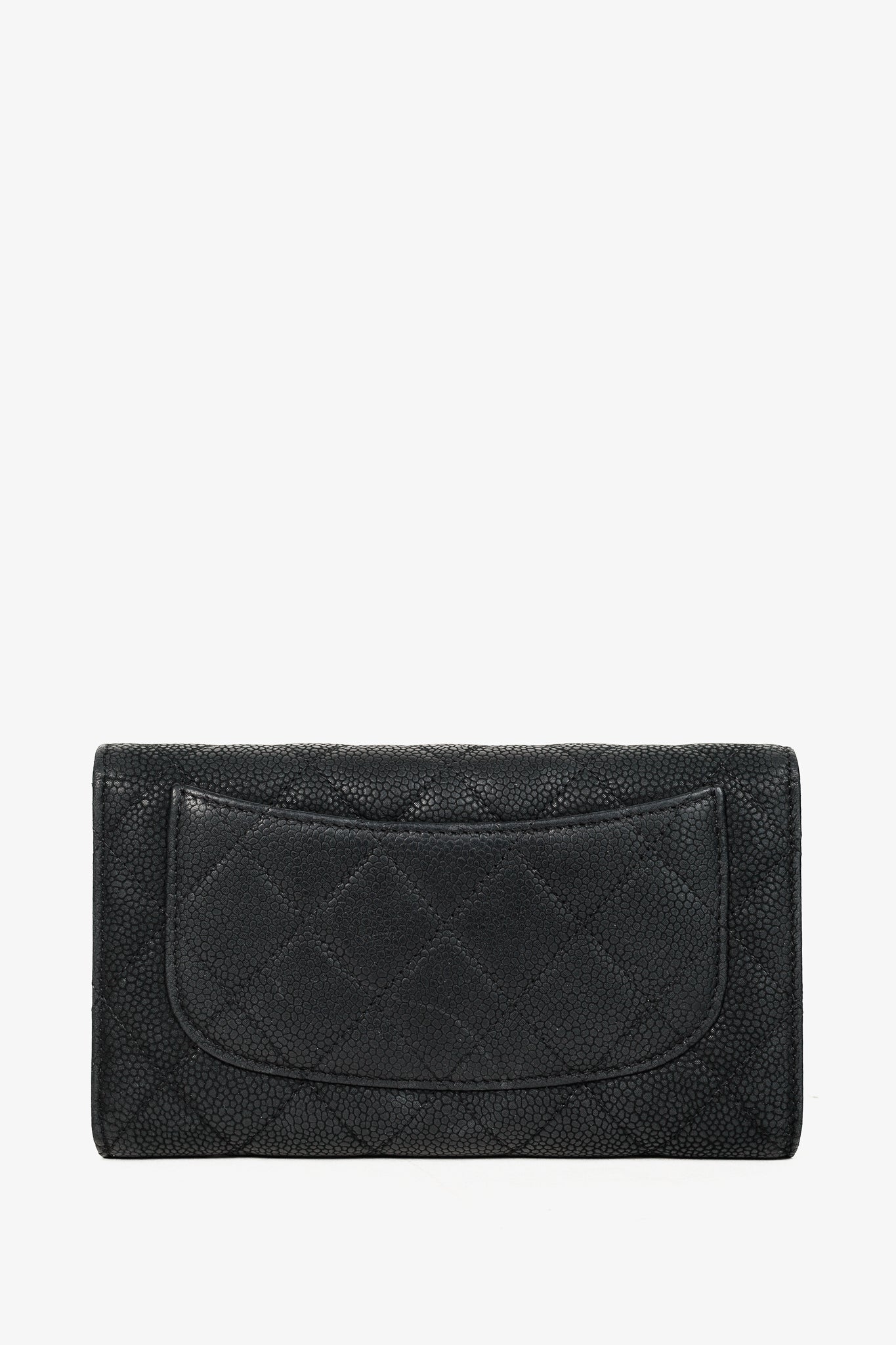Chanel 13S Noir Caviar Classic Quilted Flap Portefeuille Wallet