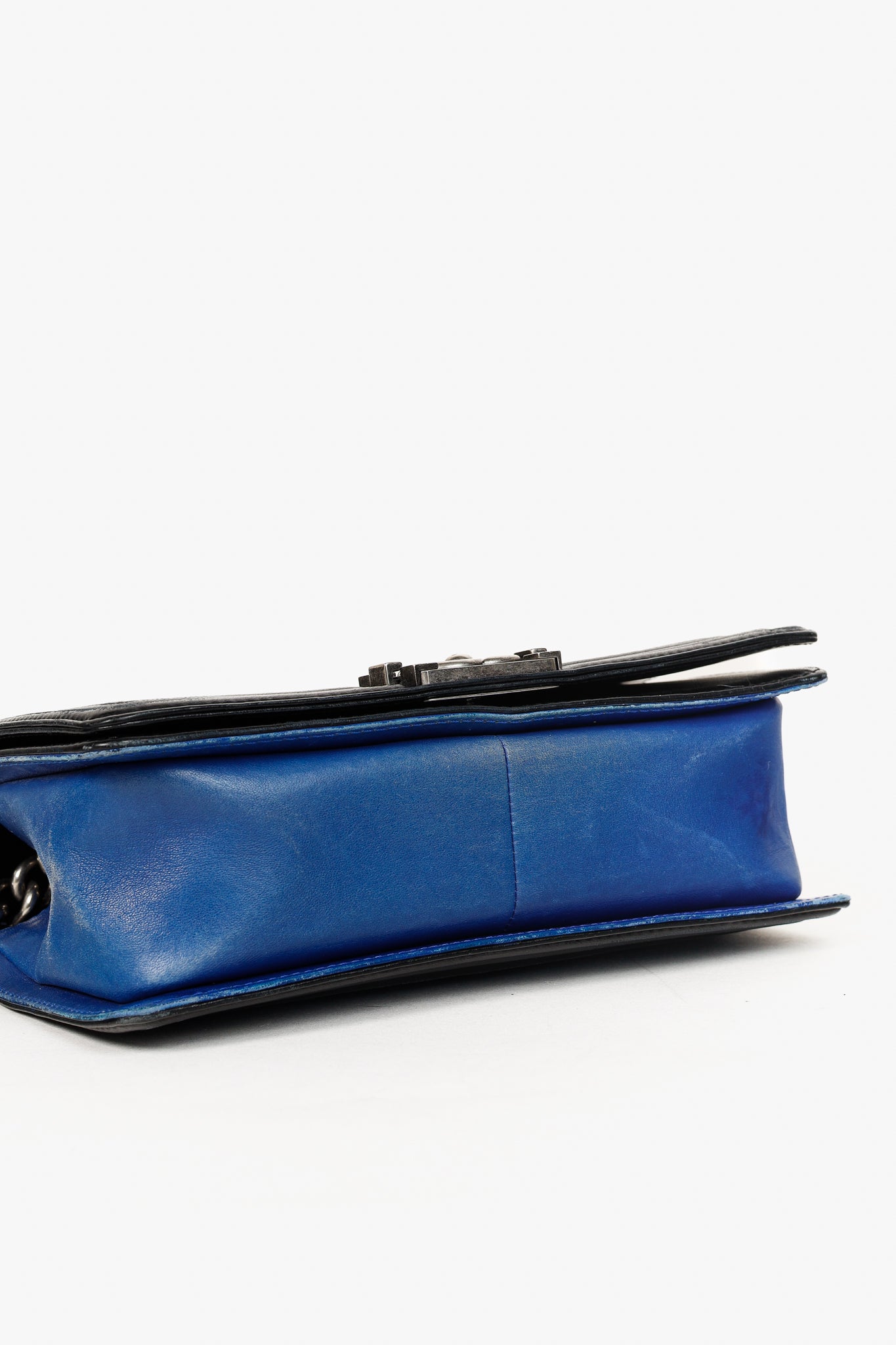 Chanel Medium Boy Blue Bicolour Quilted Flap Shoulder Bag