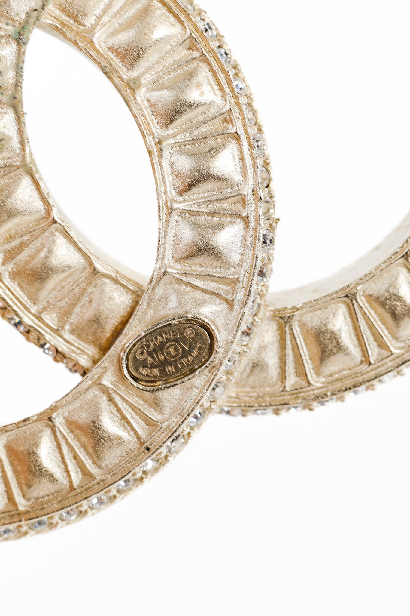 Chanel Baguette Cut Rhinestone CC Logo Brooch