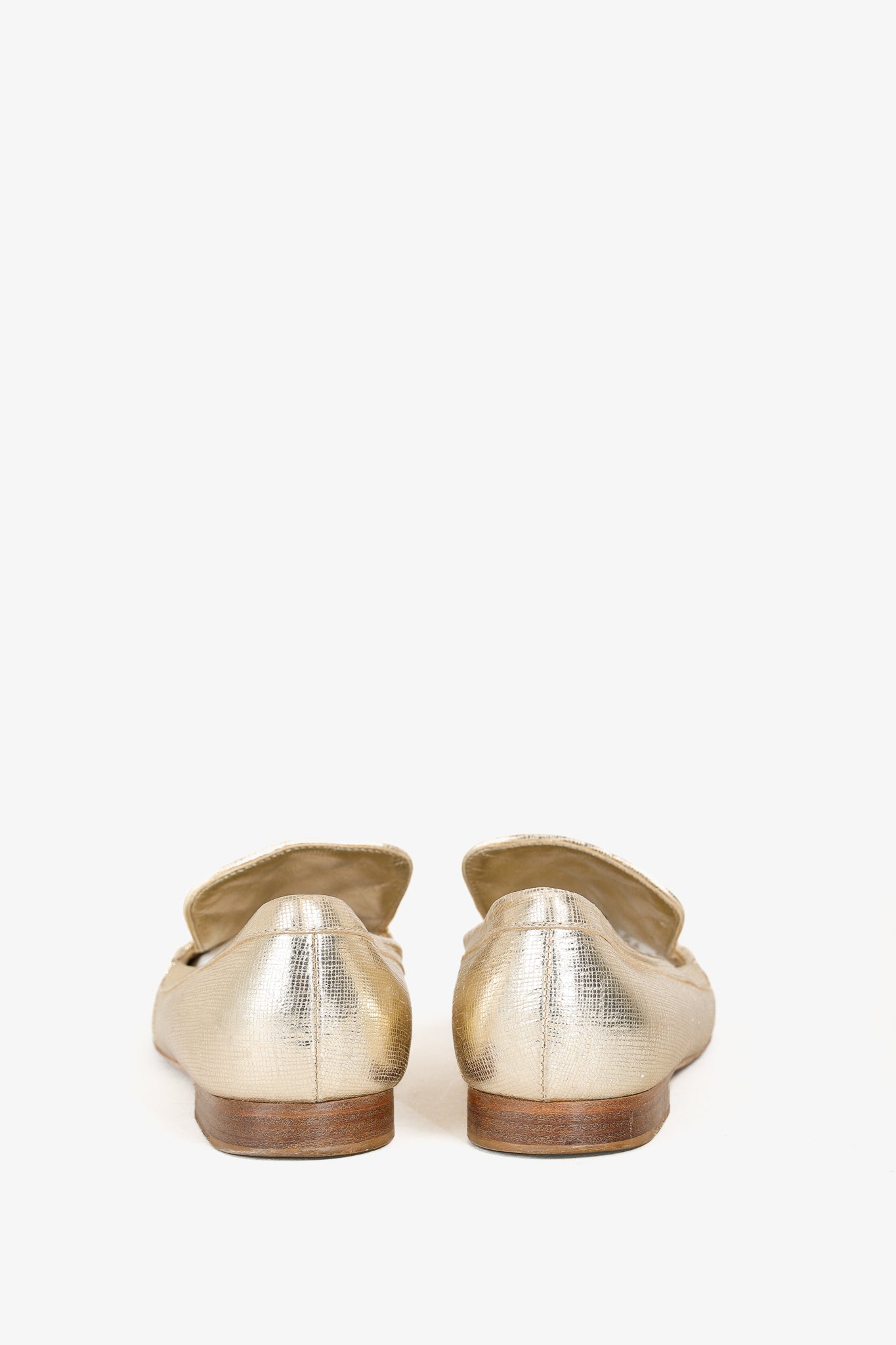 Chanel Gold CC Quilted Leather Loafers