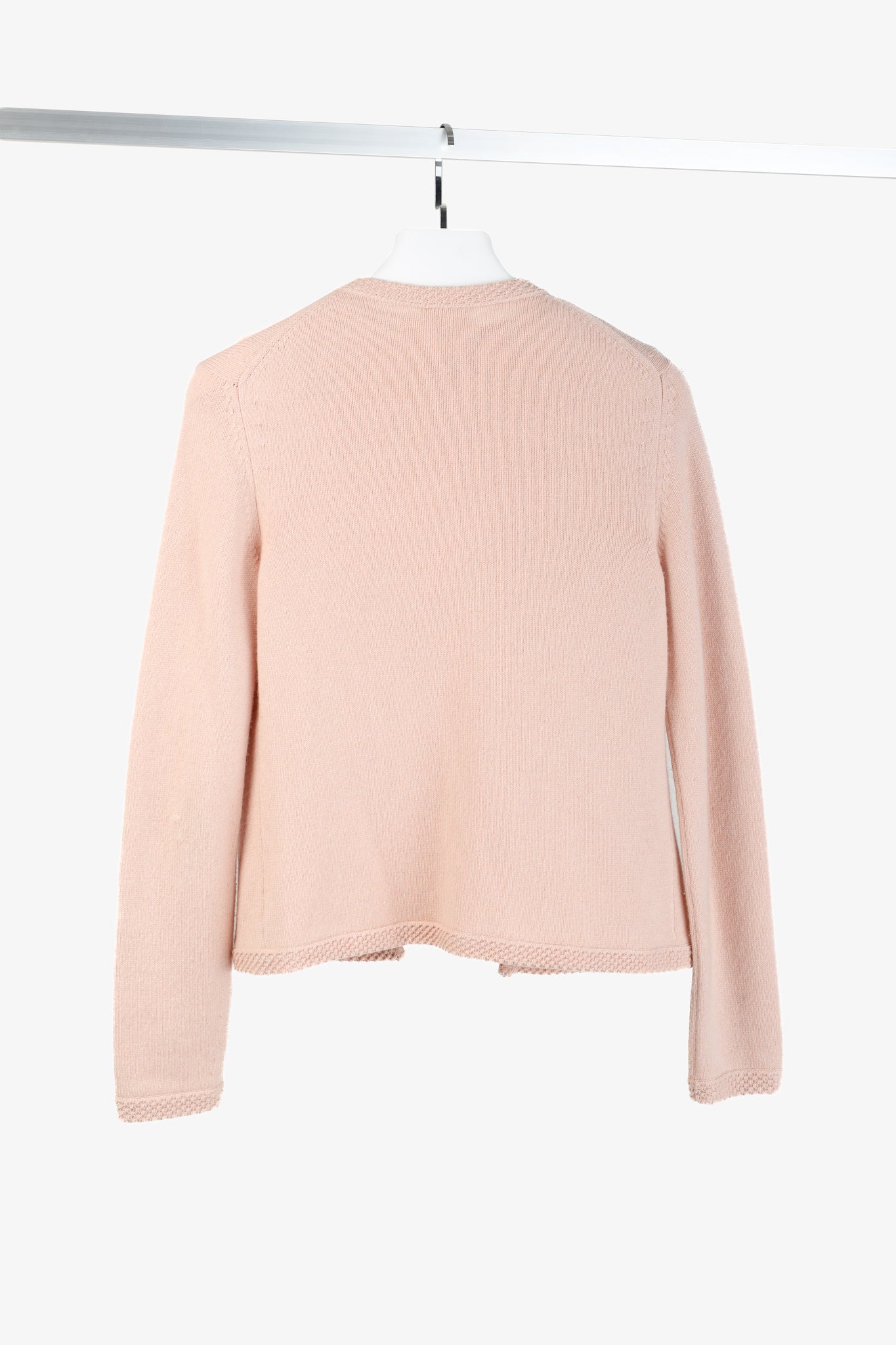 Chanel SS/05 Light Pink Cashmere Rosette Sweater Twinset