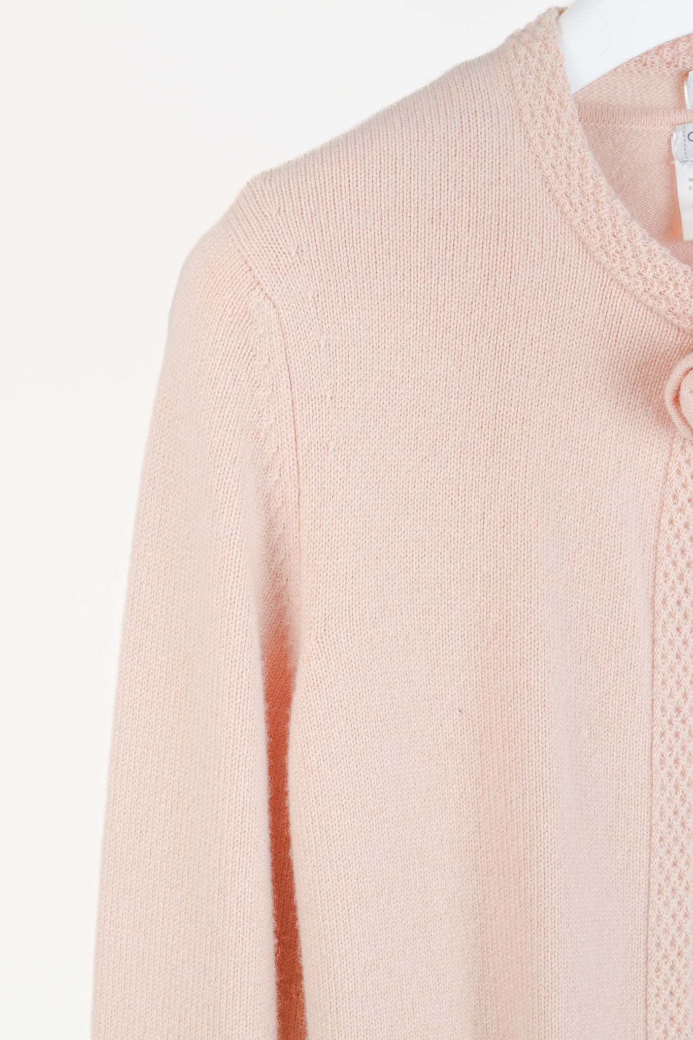 Chanel SS/05 Light Pink Cashmere Rosette Sweater Twinset