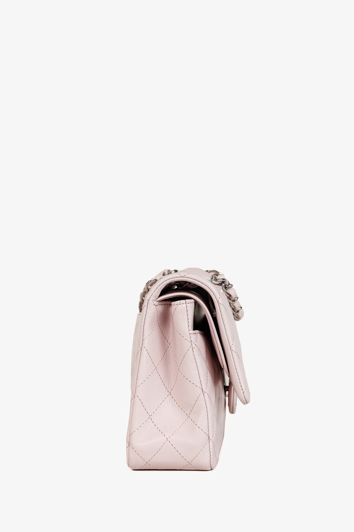 Chanel 18S Light Pink Lambskin Quilted Classic Medium Double Flap