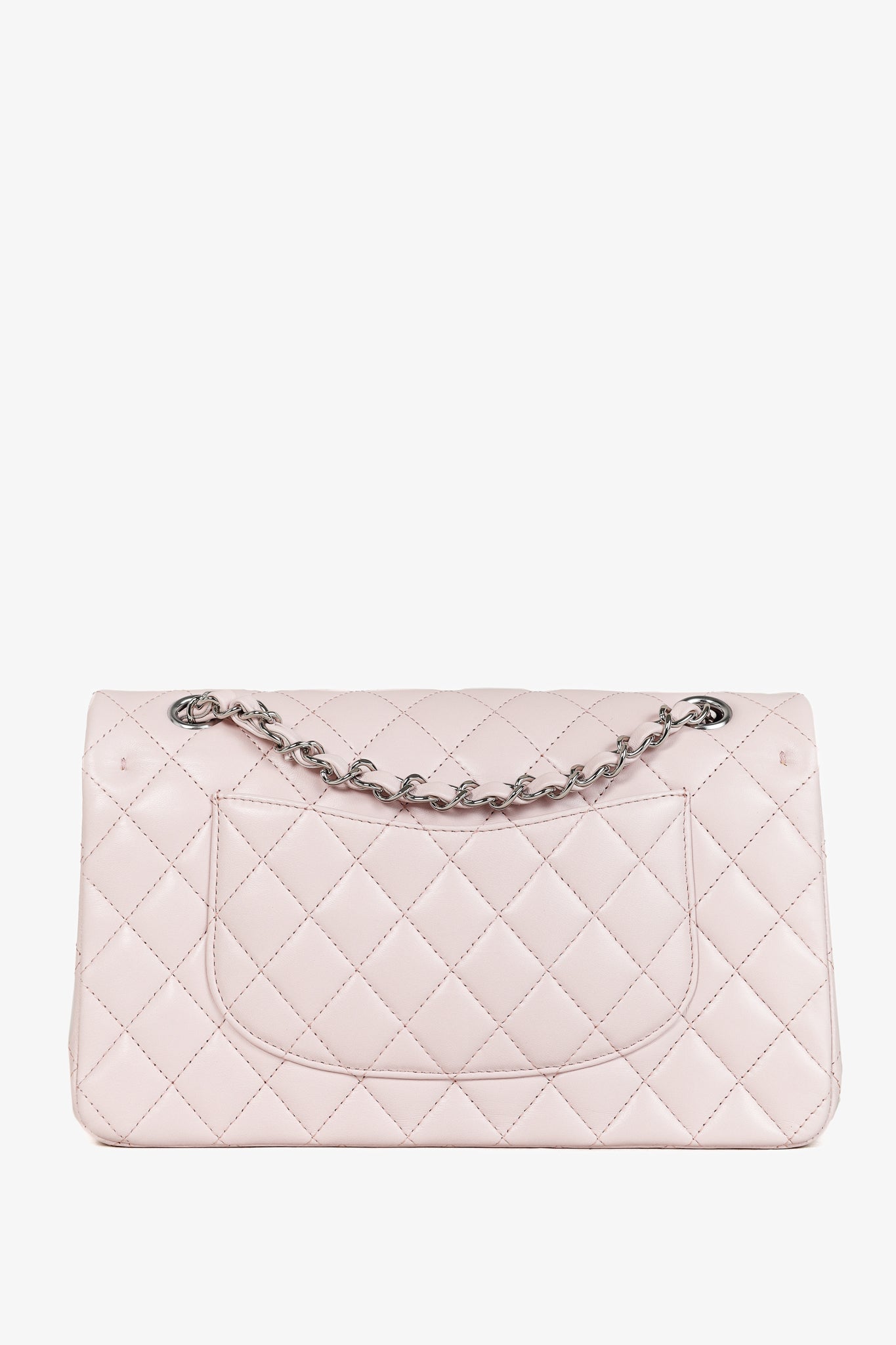Chanel 18S Light Pink Lambskin Quilted Classic Medium Double Flap