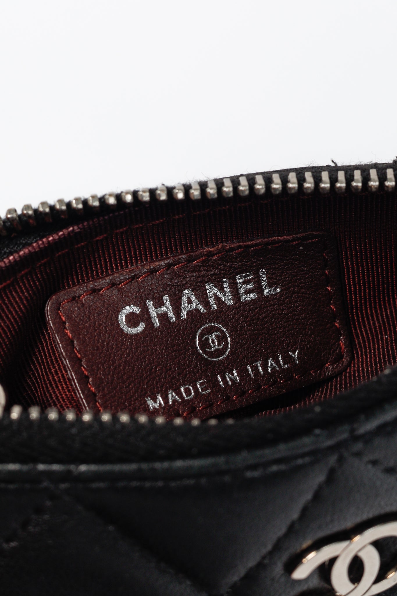 Chanel Black Lambskin Quilted Leather CC Key Holder