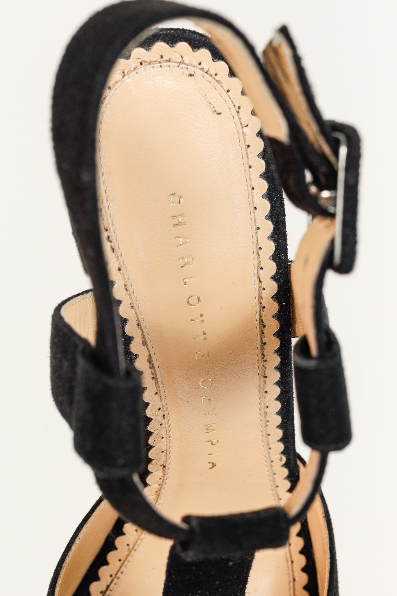 Charlotte Olympia PF/15 Gala Black Suede Embellished Sandals