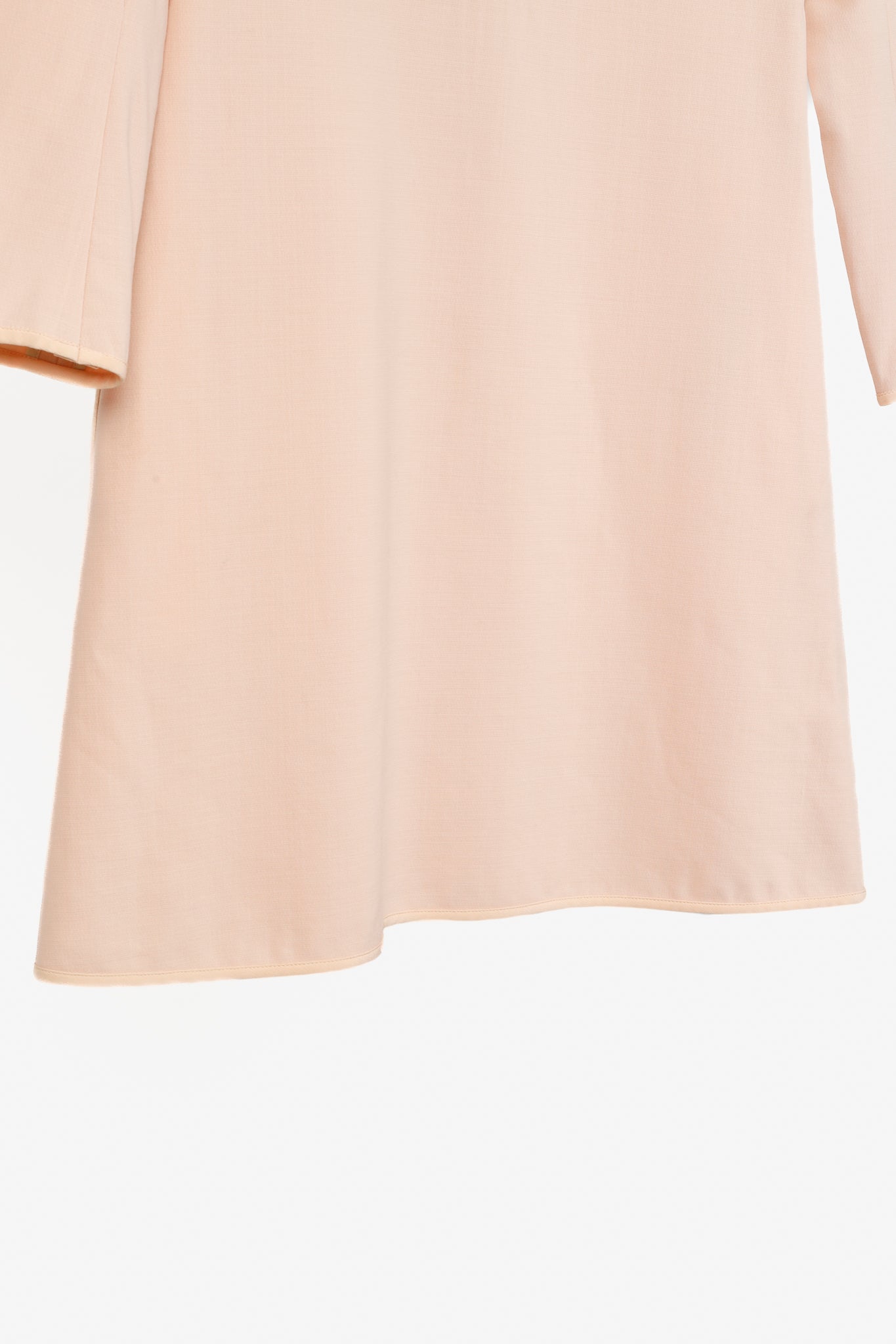 Chloe Brown Delight Wool Piped Long-Sleeve Dress