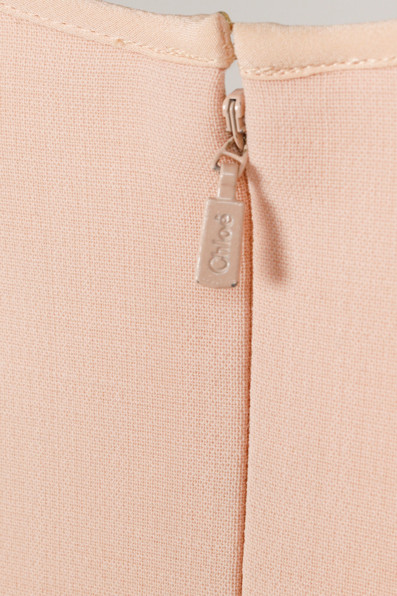 Chloe Brown Delight Wool Piped Long-Sleeve Dress