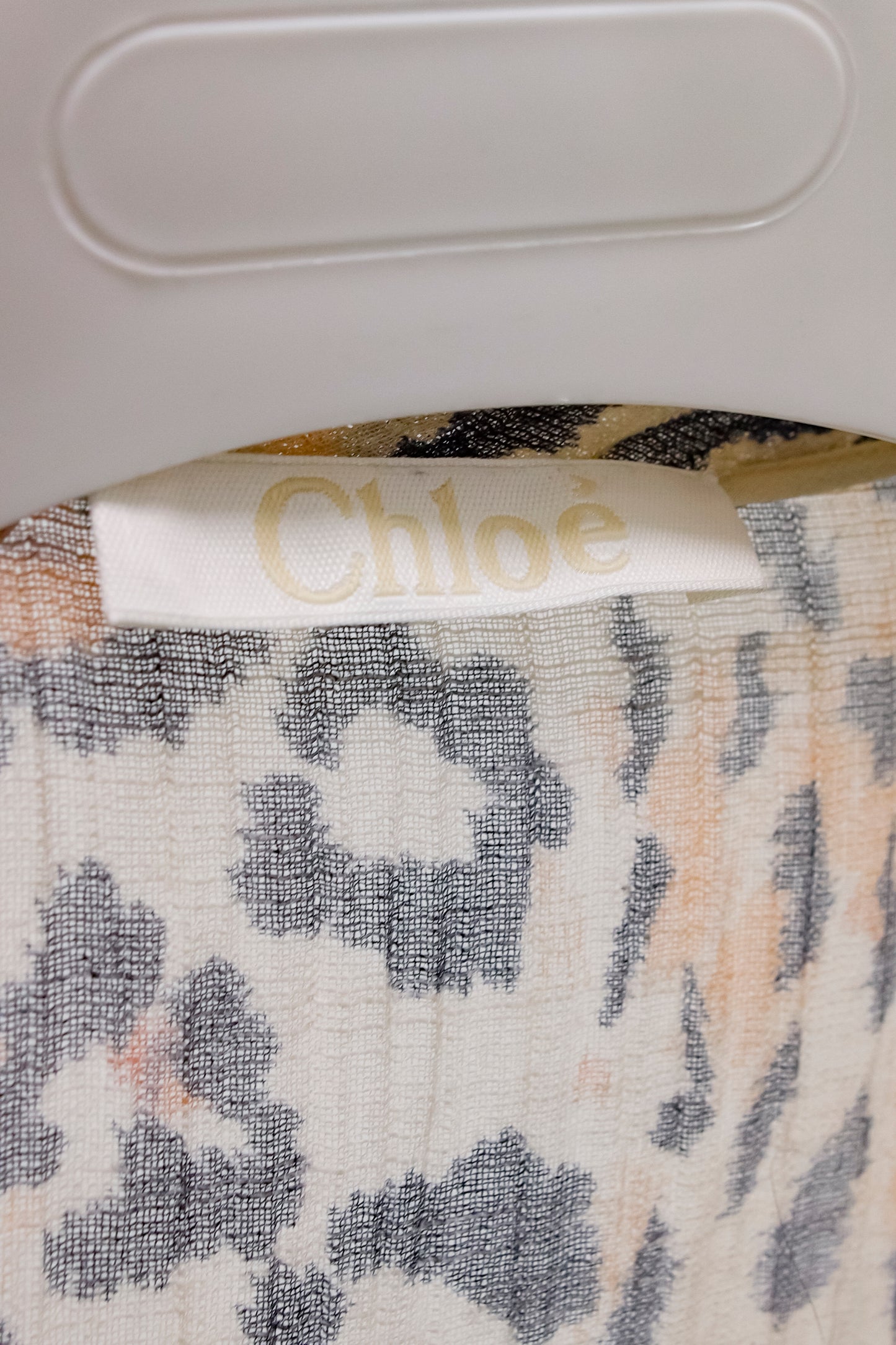 Chloé R/16 Multicolored Tawny Leopard Print Gauze Dress