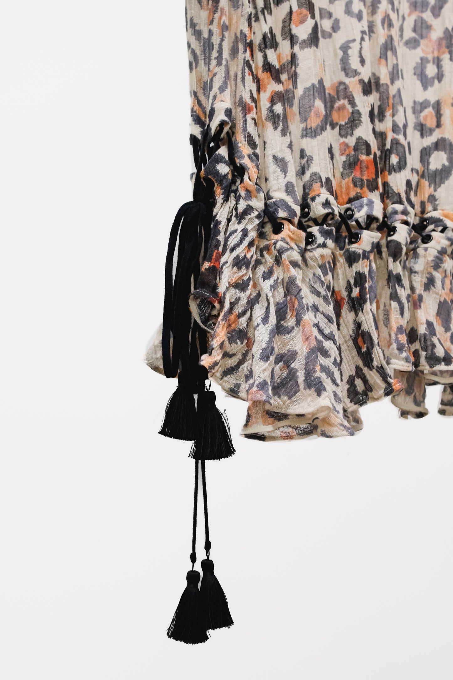 Chloé R/16 Multicolored Tawny Leopard Print Gauze Dress
