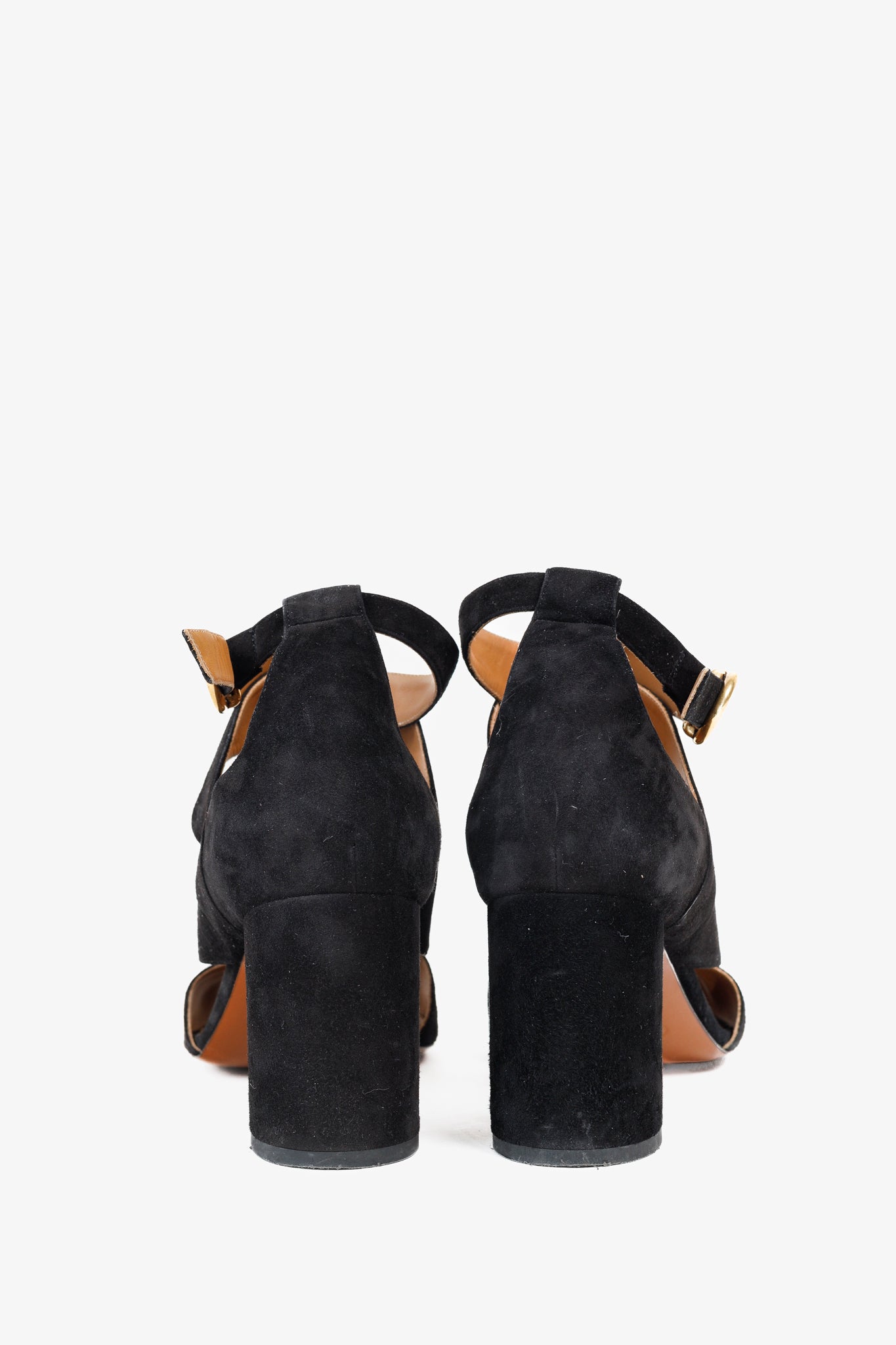 Chloe Graphic Leaves Cross-Over Vamp Ankle Wrap Black Suede Sandals