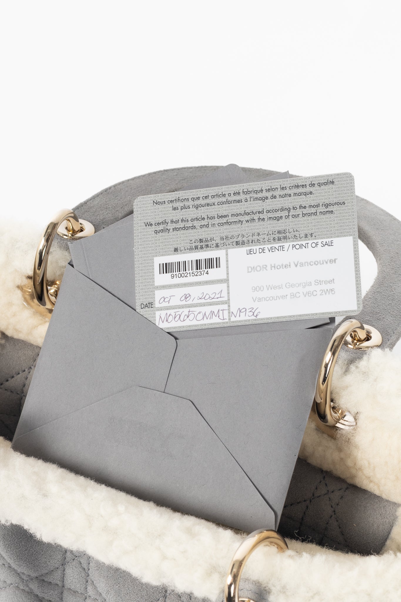 Christian Dior Lady Dior Grey Cannage Suede Shearling Tote