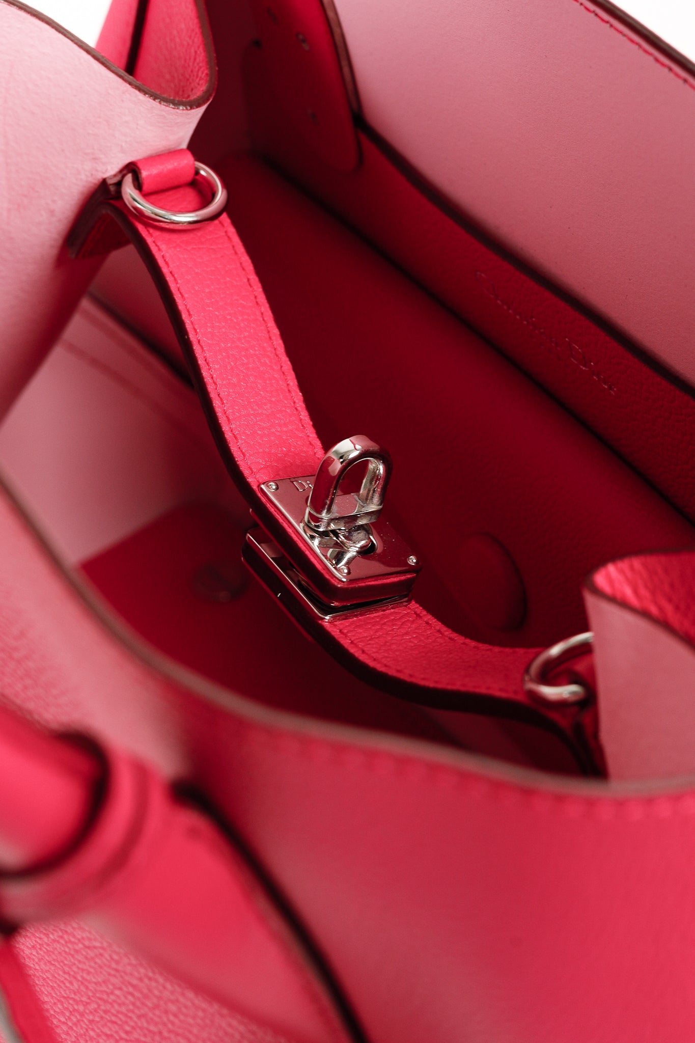 Christian Dior Open Bar Small Pink Supple Grained Calfskin Leather Tote