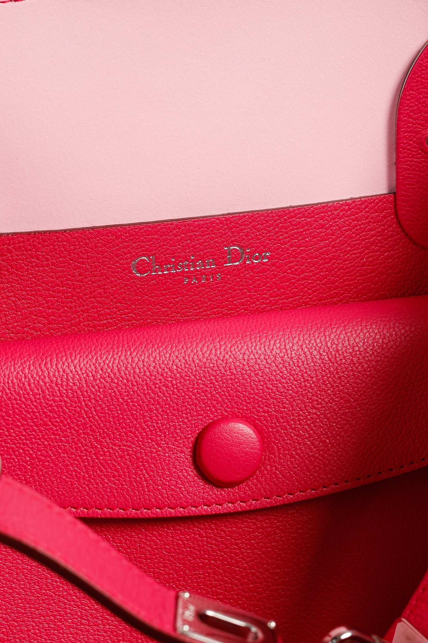 Christian Dior Open Bar Small Pink Supple Grained Calfskin Leather Tote