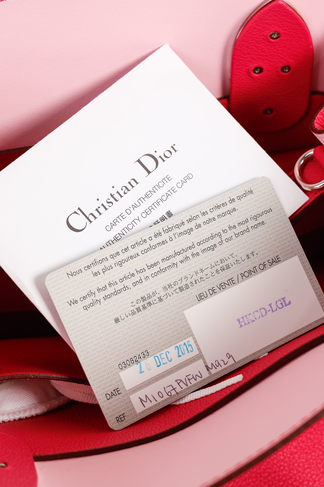 Christian Dior Open Bar Small Pink Supple Grained Calfskin Leather Tote