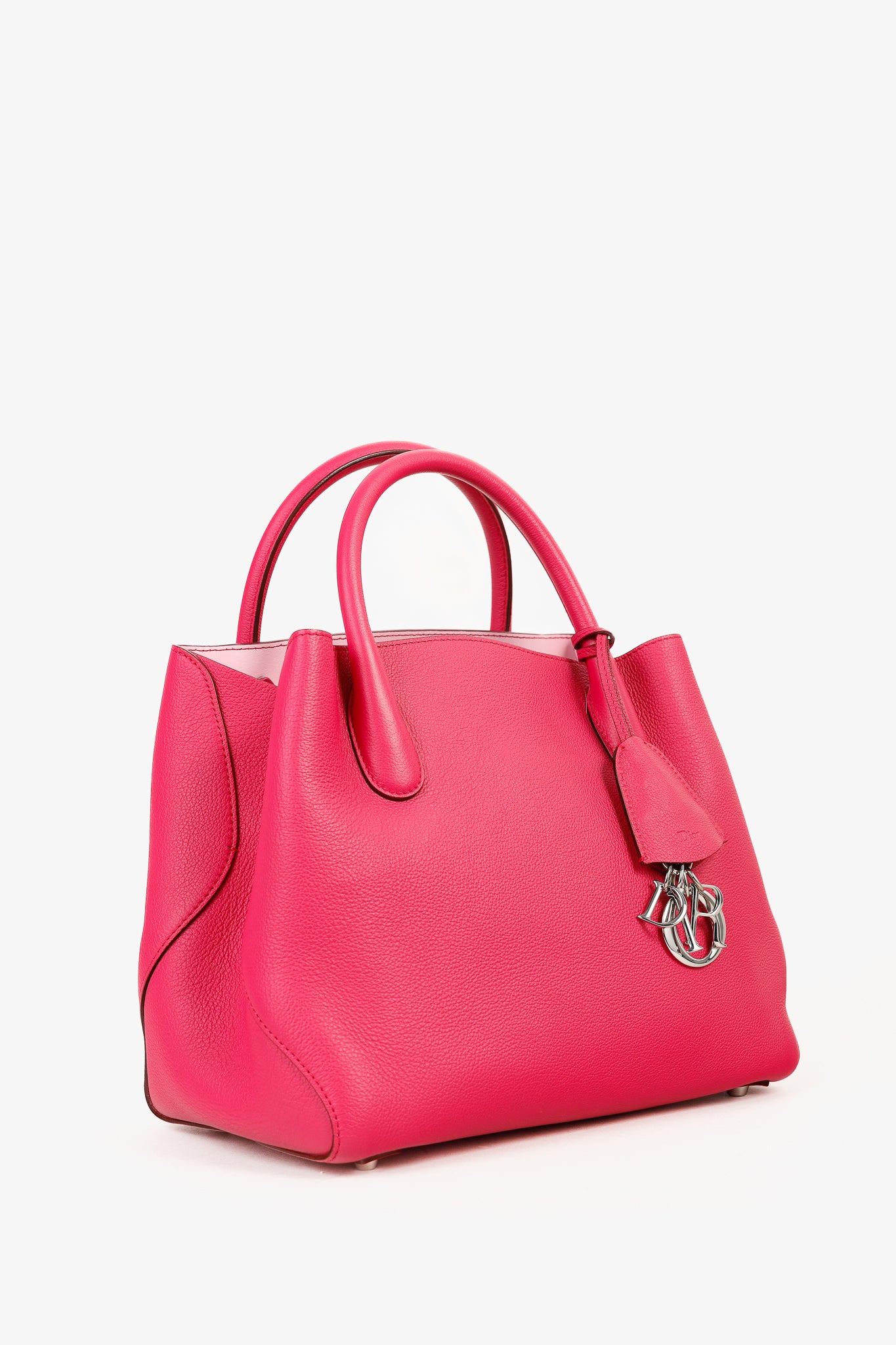 Christian Dior Open Bar Small Pink Supple Grained Calfskin Leather Tote