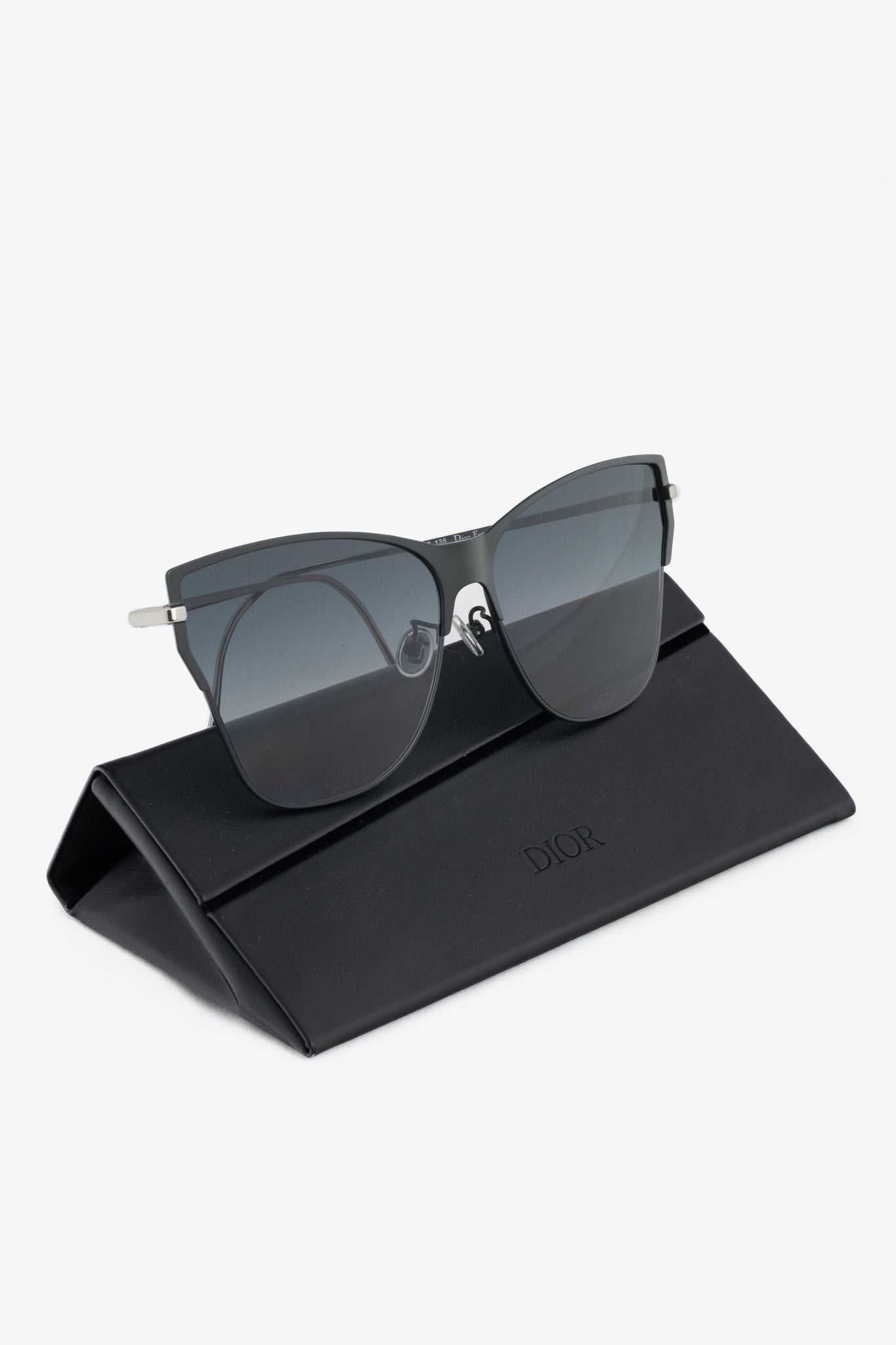 Christian Dior Futurist Green & Silver-Tone Cat-Eye Sunglasses