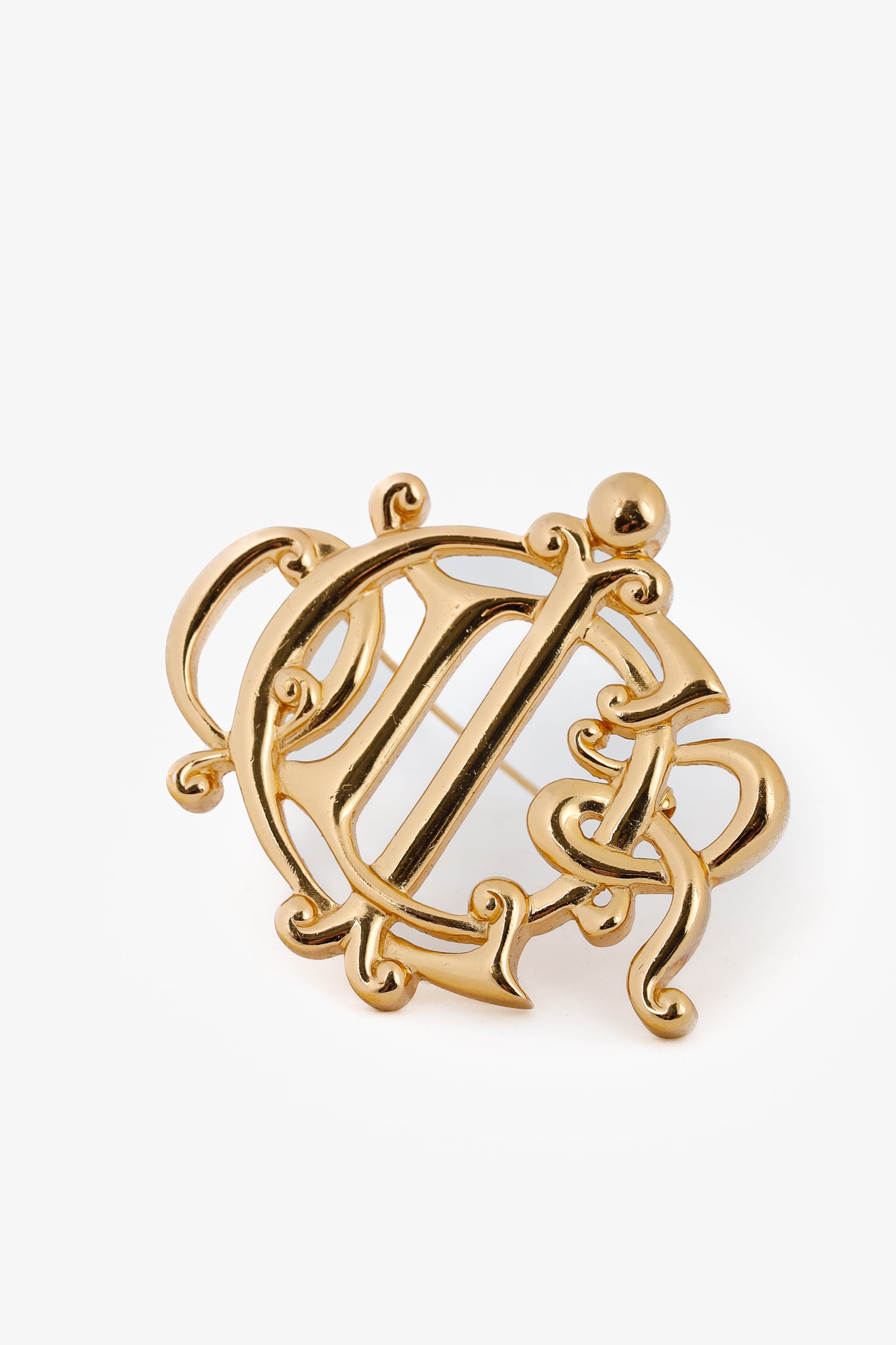 Christian Dior Vintage Gold-Tone Insignia Brooch