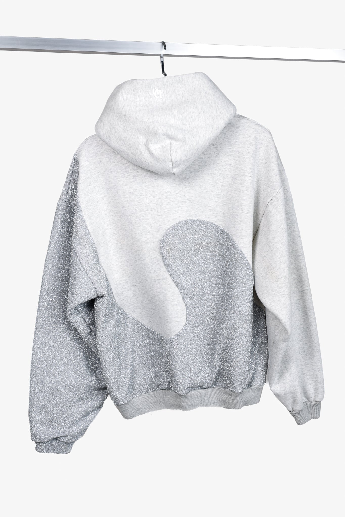 Dior x ERL Resort 23 Runway Gray Heathered Cotton Fleece Swirl Hoodie