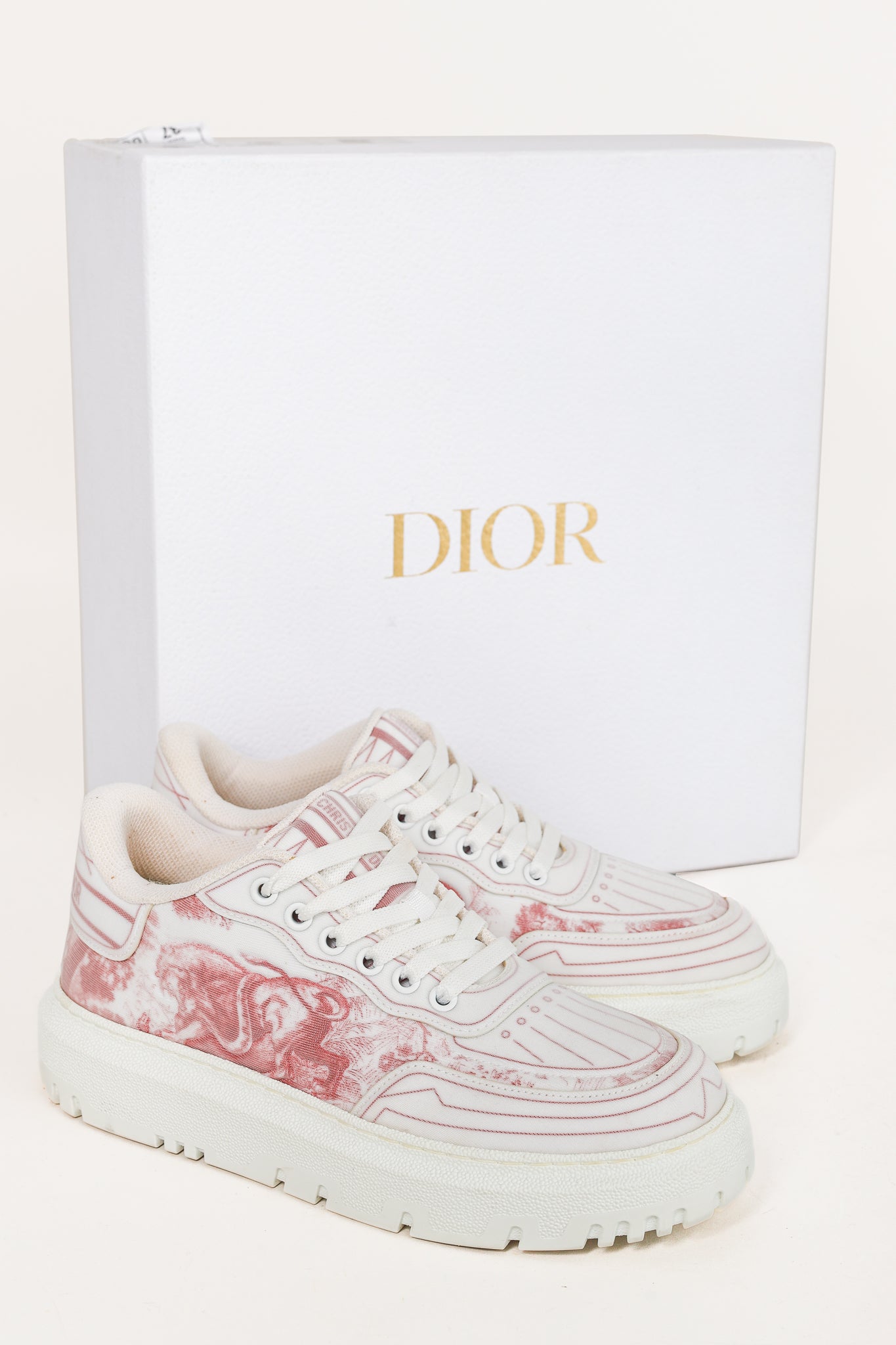 Dior Addict Framboise Toile de Jouy Neoprene Low-Top Sneakers