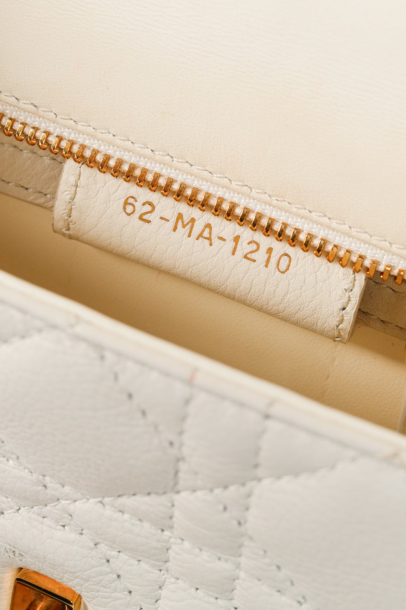 Christian Dior Small Dior Caro Ivory Cannage Calfskin Crossbody