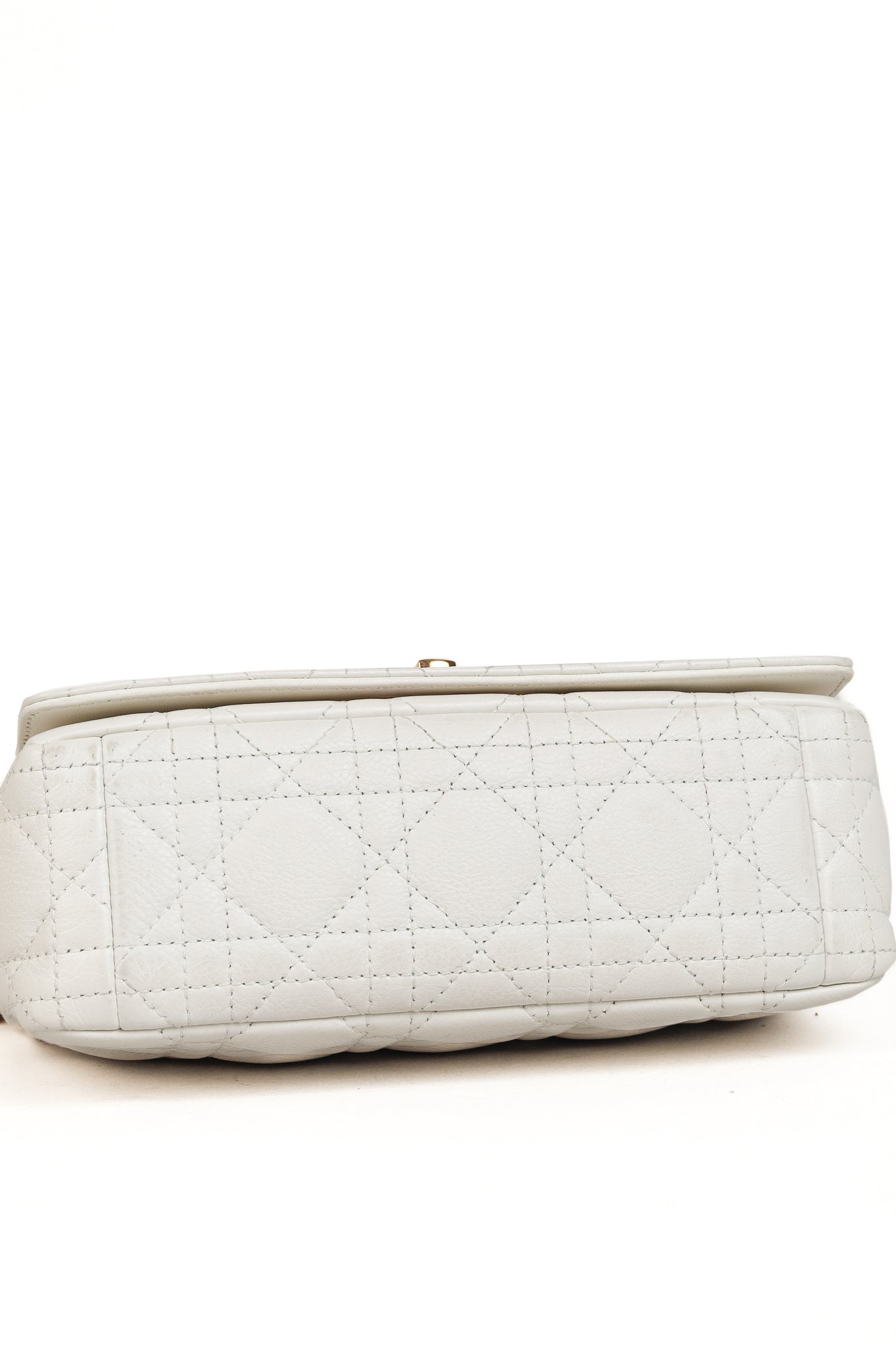 Christian Dior Small Dior Caro Ivory Cannage Calfskin Crossbody