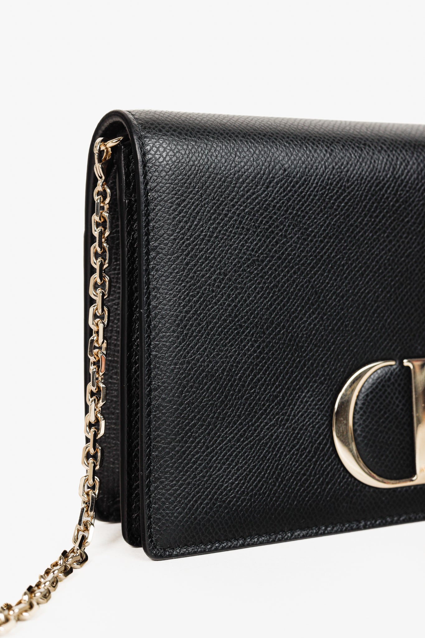 Christian Dior 30 Montaigne Black Leather 2-in-1 Pouch
