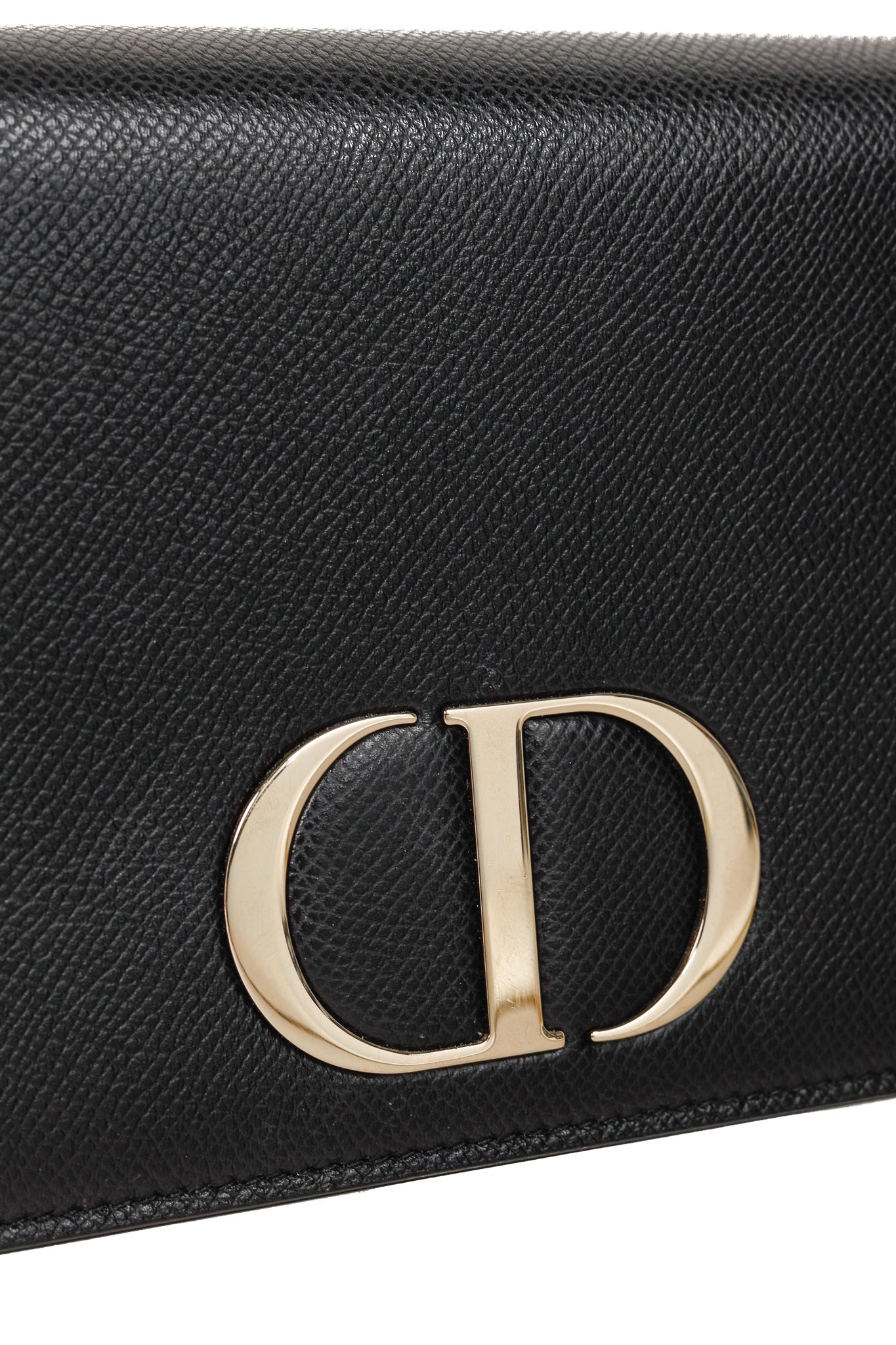Christian Dior 30 Montaigne Black Leather 2-in-1 Pouch