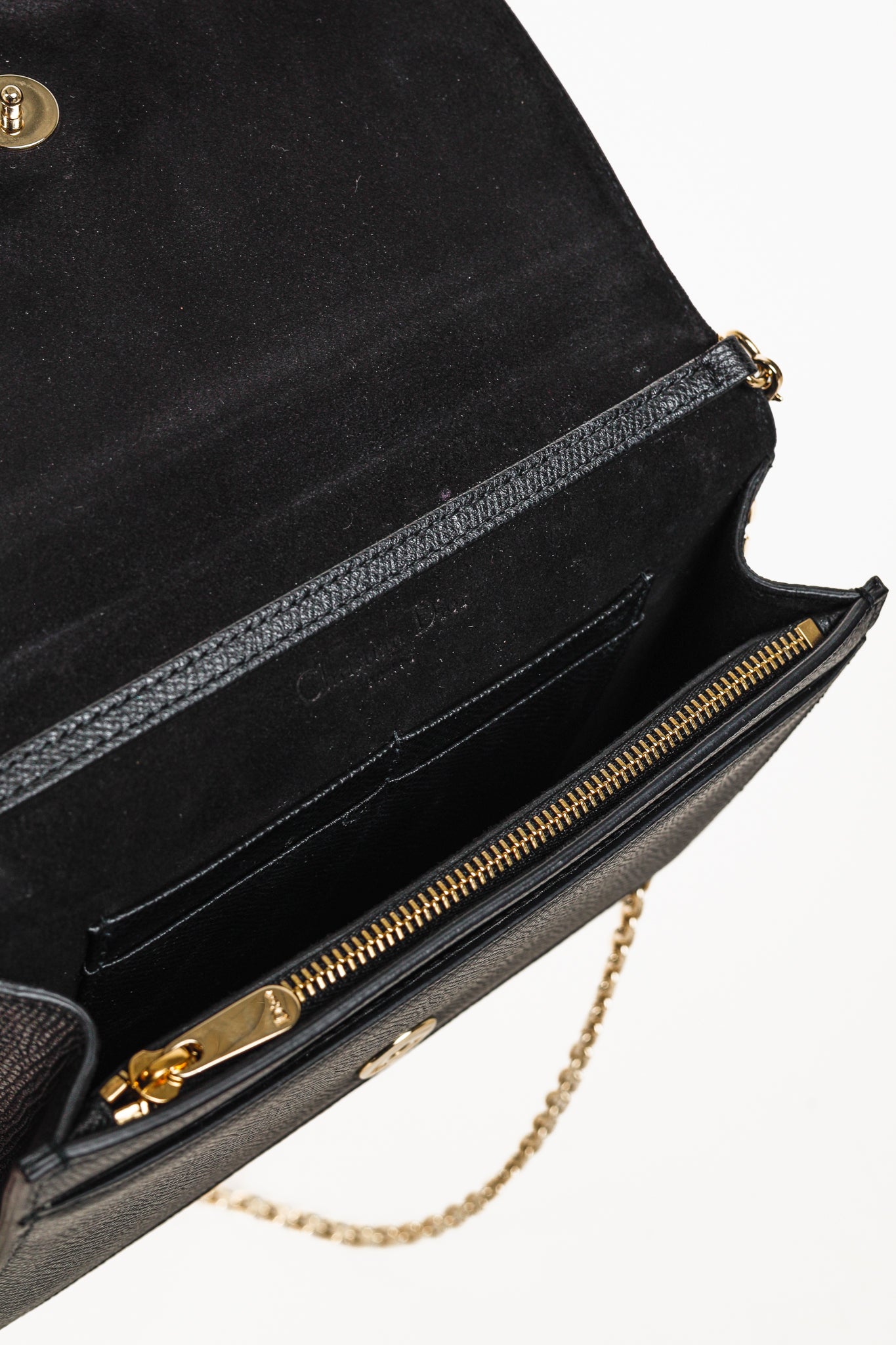 Christian Dior 30 Montaigne Black Leather 2-in-1 Pouch