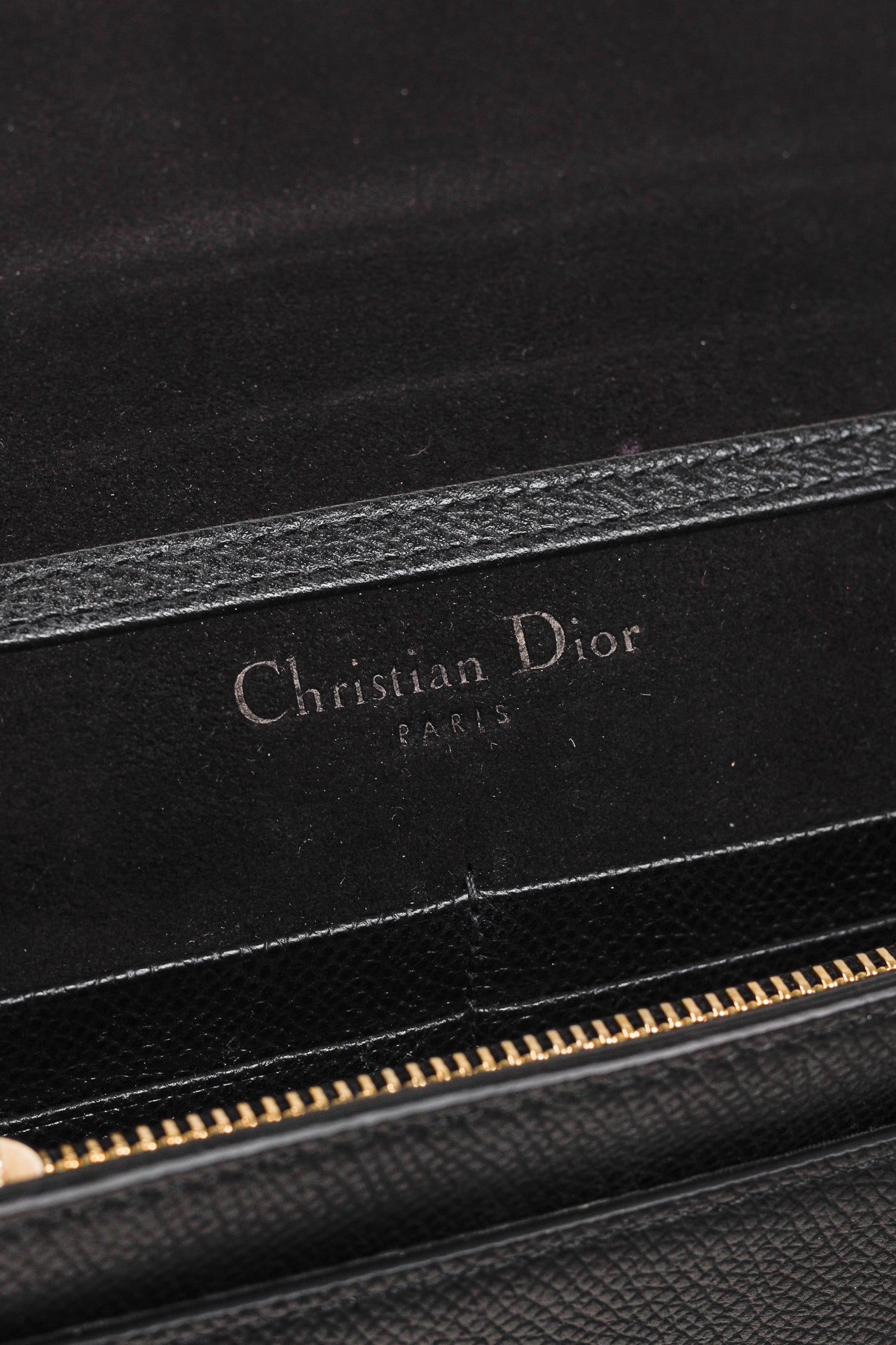 Christian Dior 30 Montaigne Black Leather 2-in-1 Pouch
