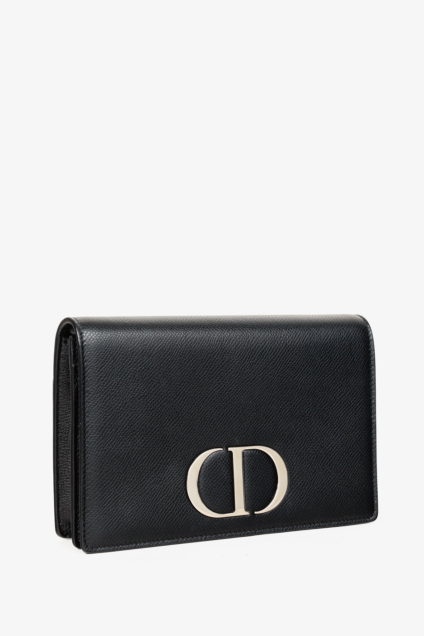Christian Dior 30 Montaigne Black Leather 2-in-1 Pouch