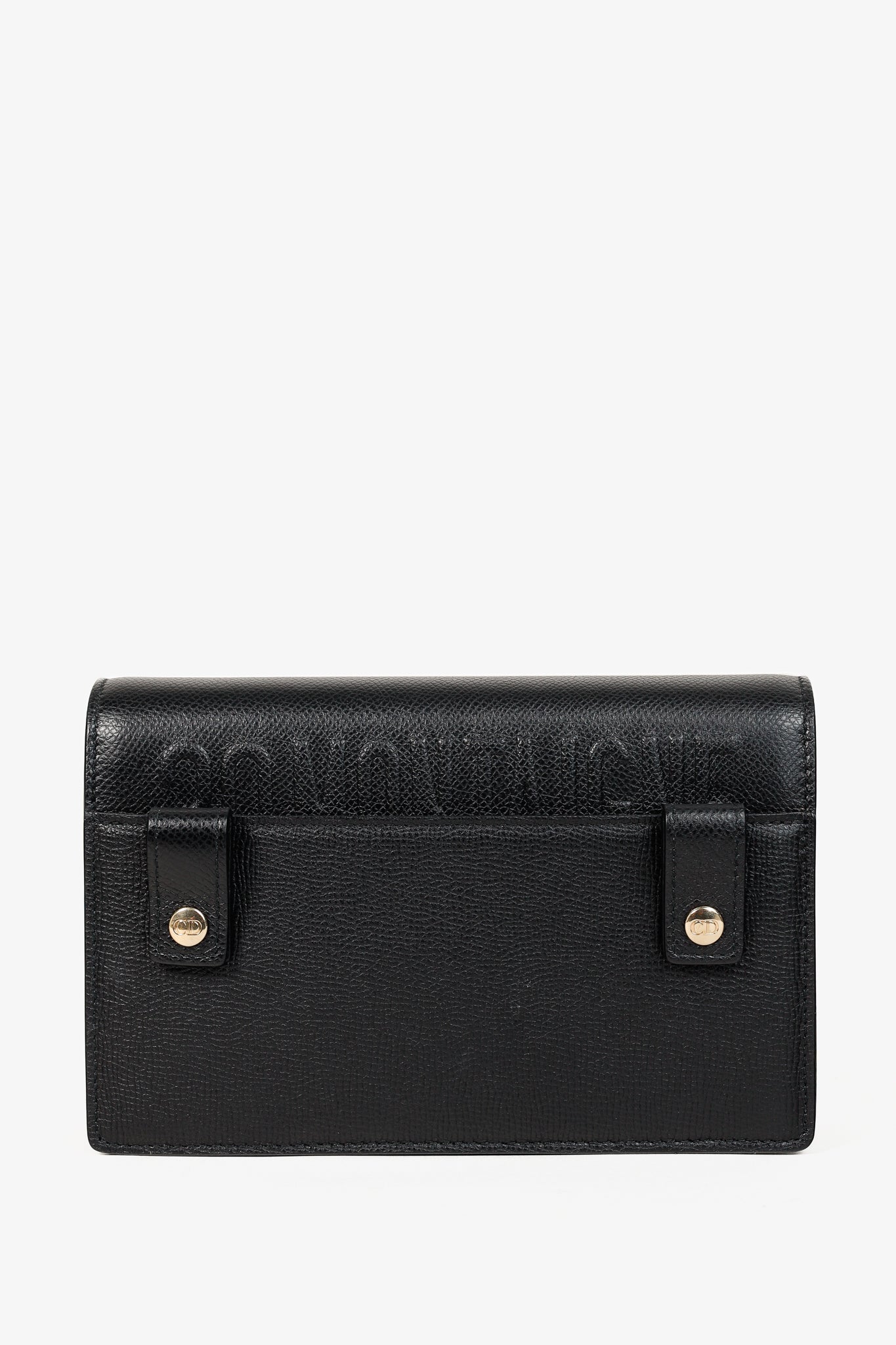 Christian Dior 30 Montaigne Black Leather 2-in-1 Pouch