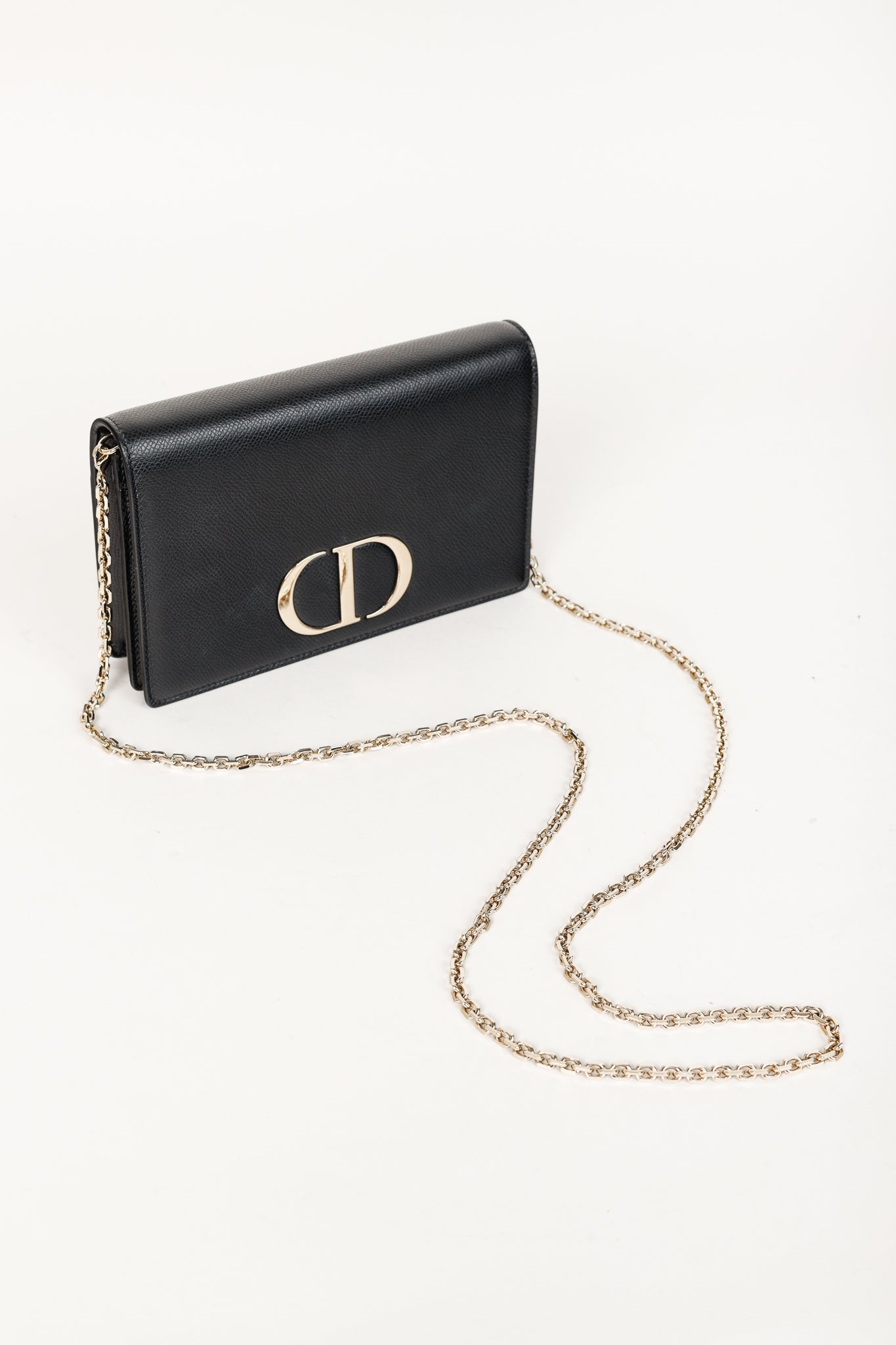 Christian Dior 30 Montaigne Black Leather 2-in-1 Pouch