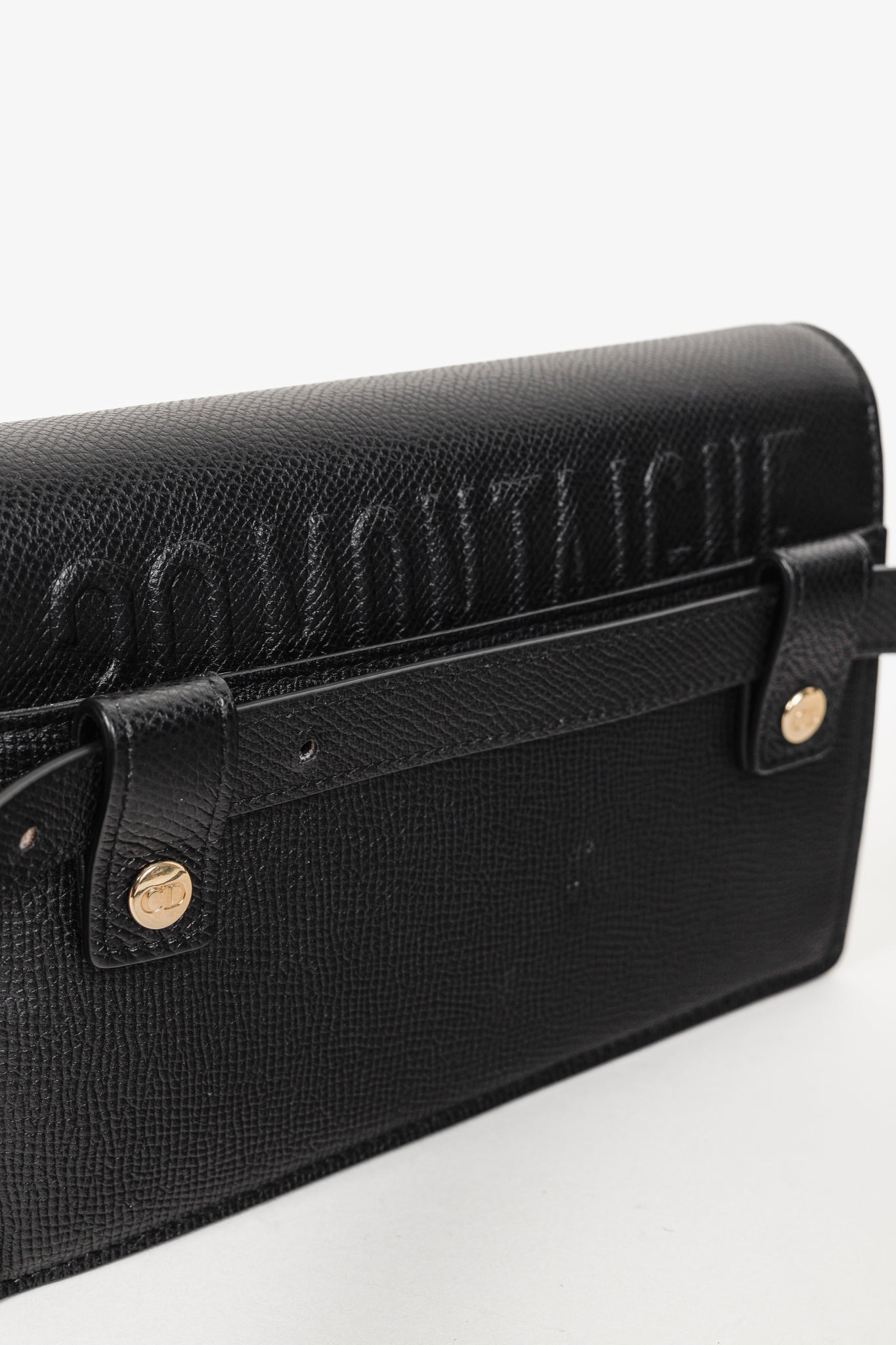 Christian Dior 30 Montaigne Black Leather 2-in-1 Pouch
