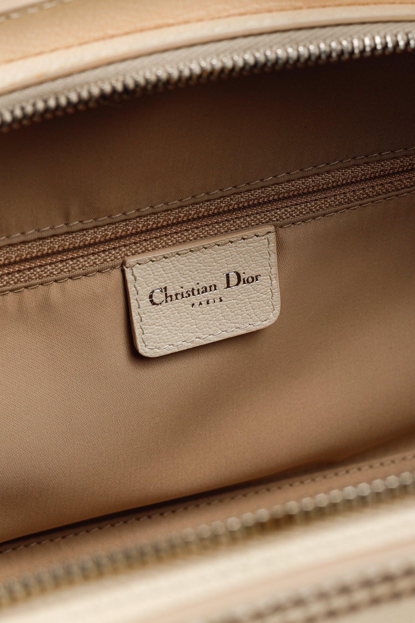 Christian Dior Vintage Flowers Beige Monogram Canvas Embroidered Frame Bag