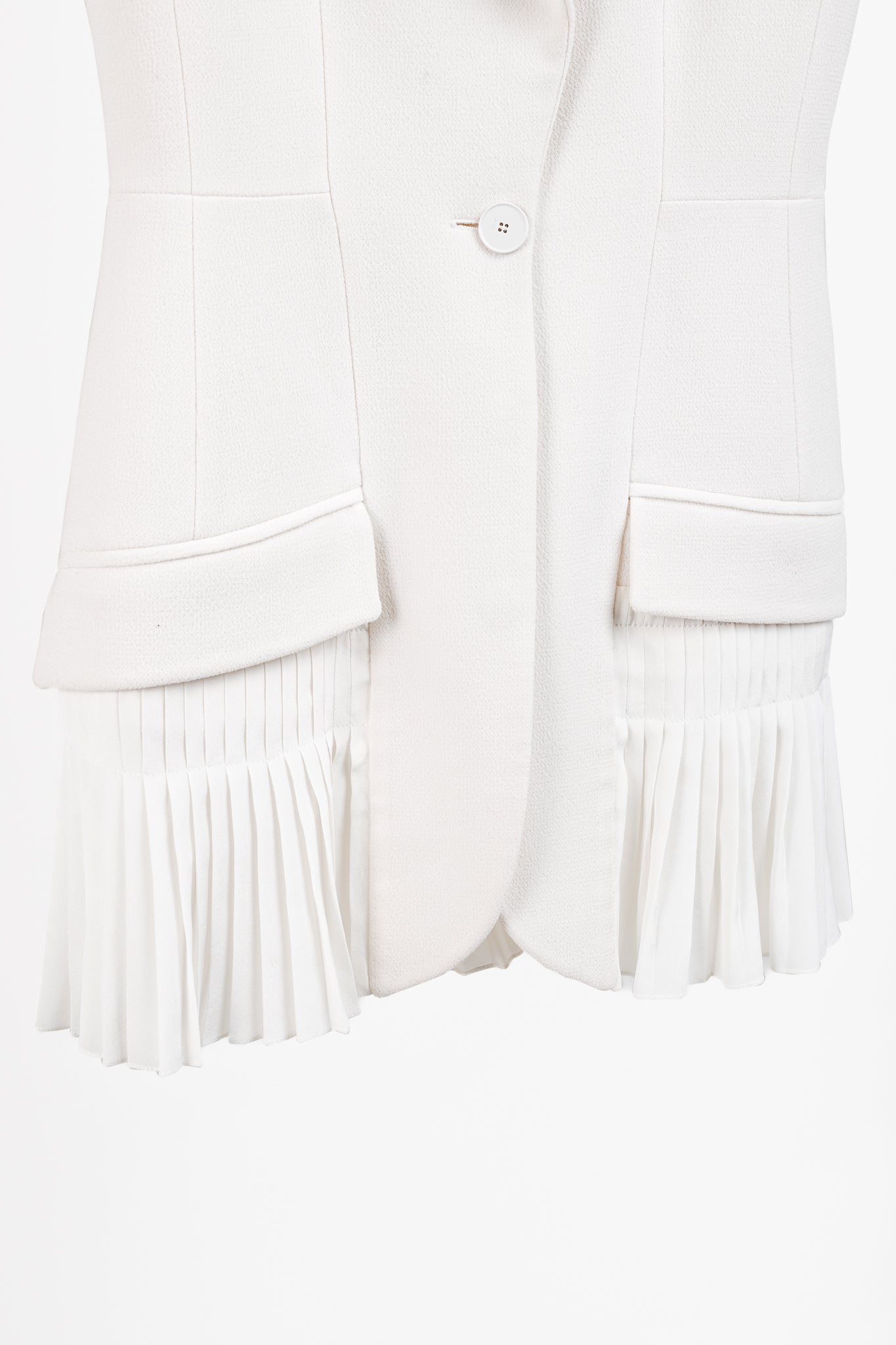 Christian Dior Tailored Wool and Silk Cream Pleated Tunic Vest