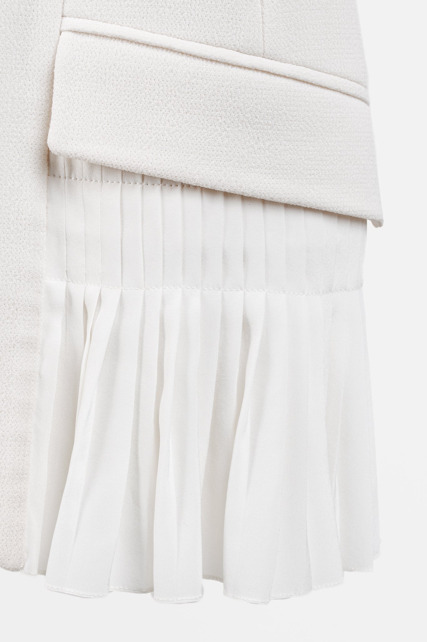 Christian Dior Tailored Wool and Silk Cream Pleated Tunic Vest