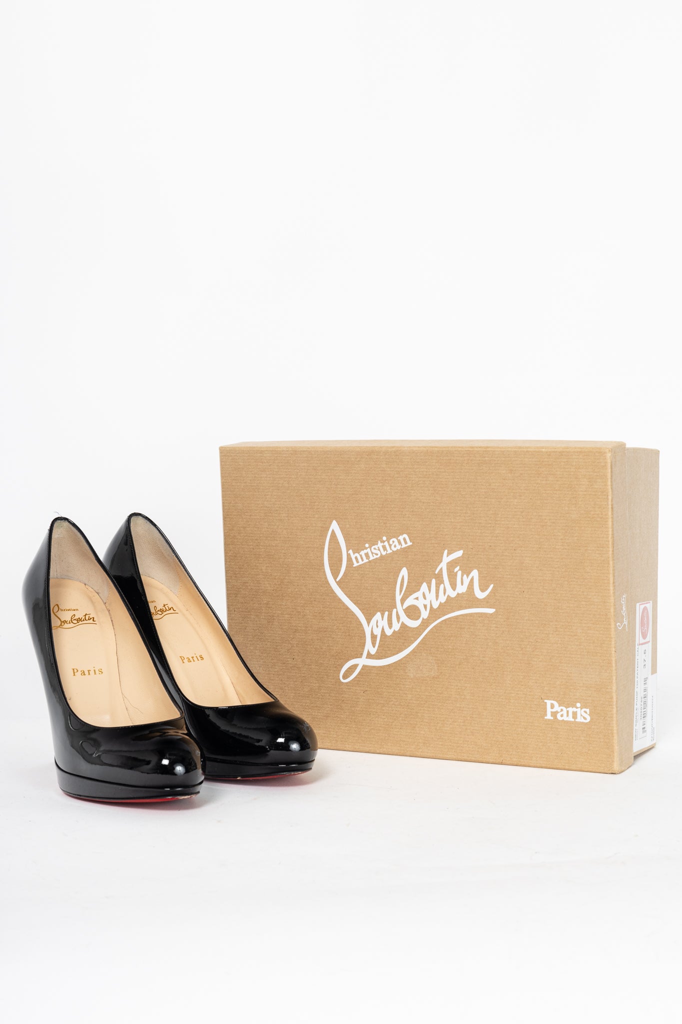 Christian Louboutin New Simple 120 Black Patent Calf Leather Pumps