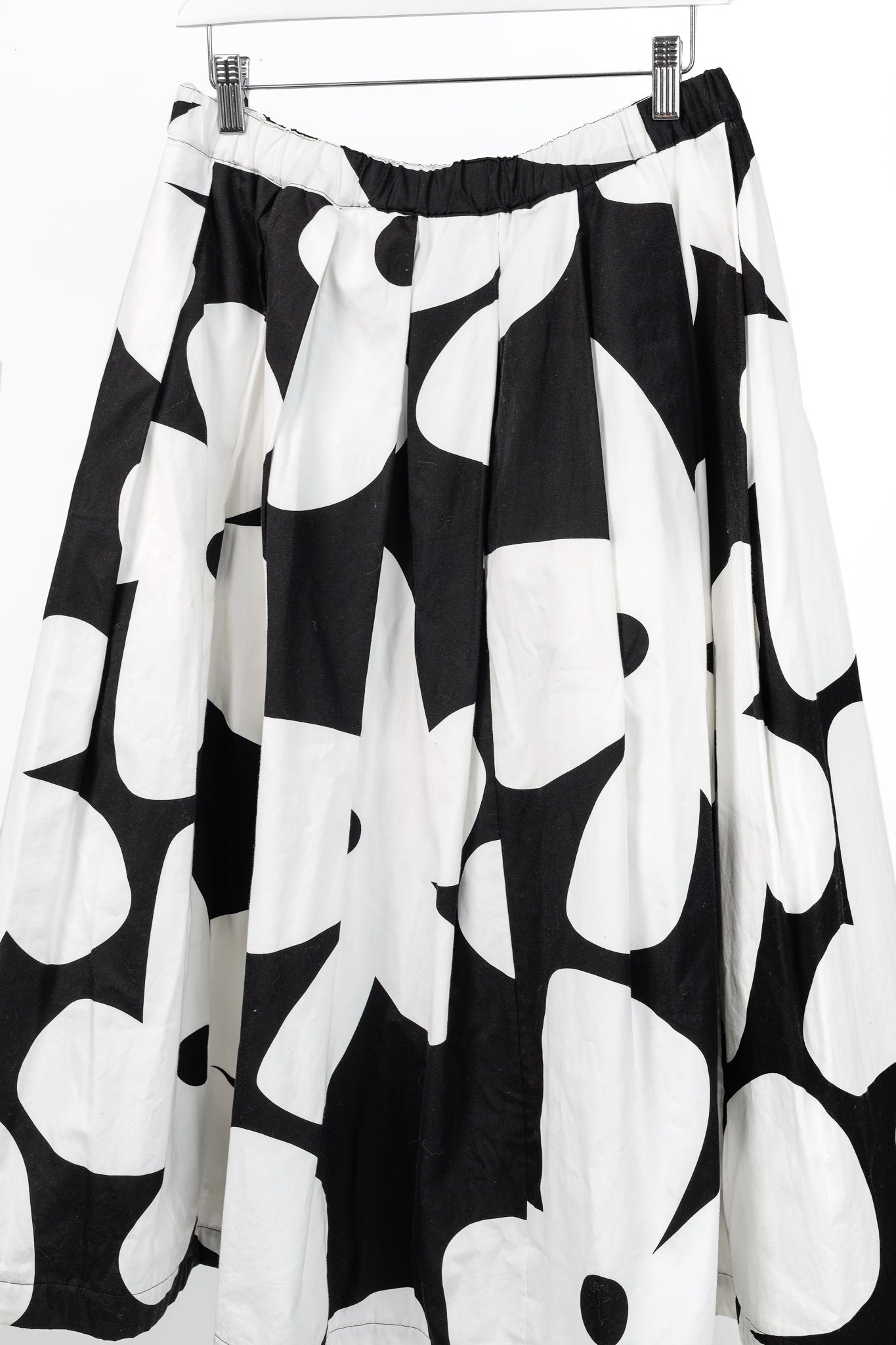 Comme des Garcons SS/22 Black & White Floral Cotton Flared Skirt