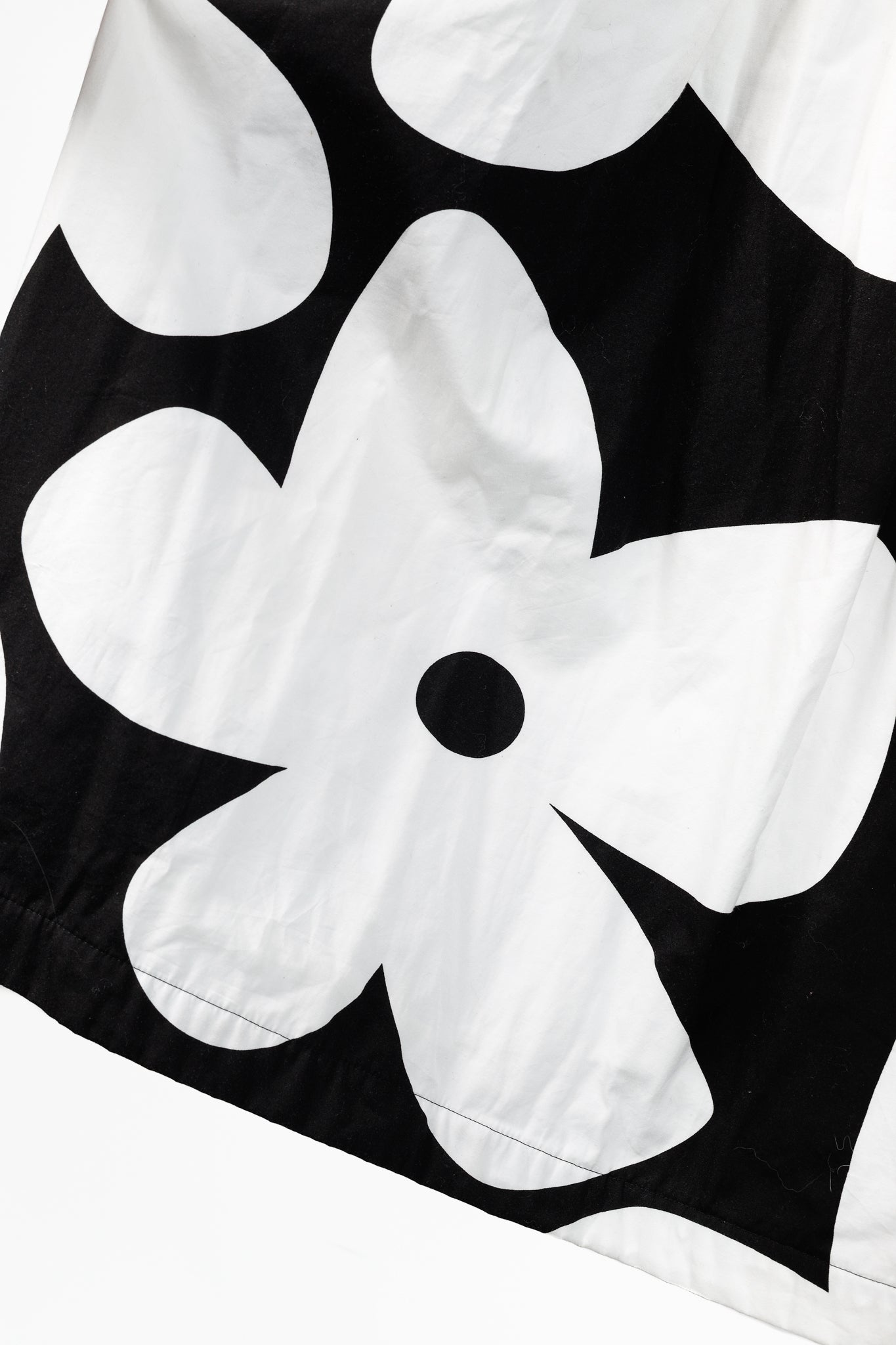 Comme des Garcons SS/22 Black & White Floral Cotton Flared Skirt