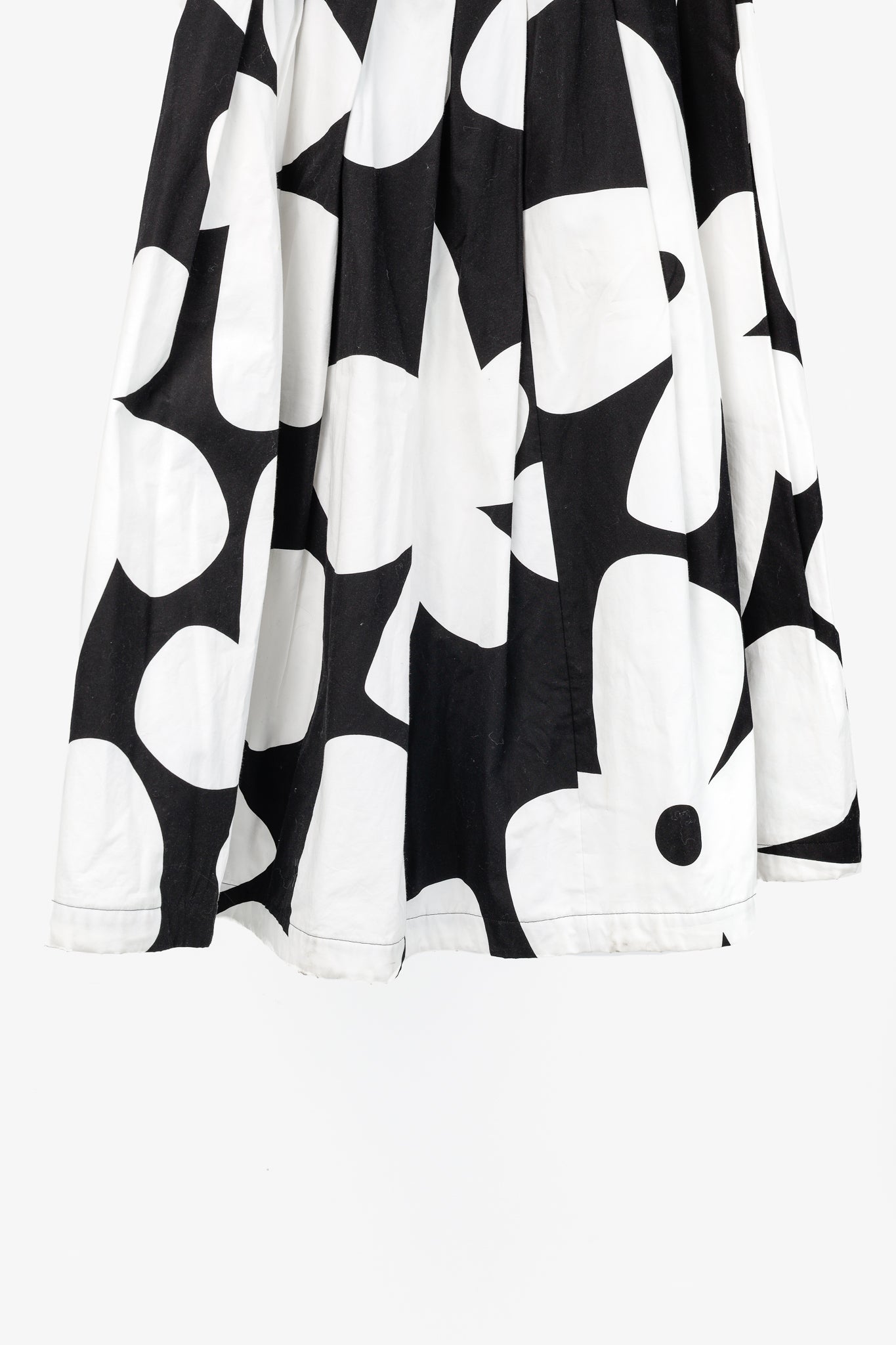 Comme des Garcons SS/22 Black & White Floral Cotton Flared Skirt