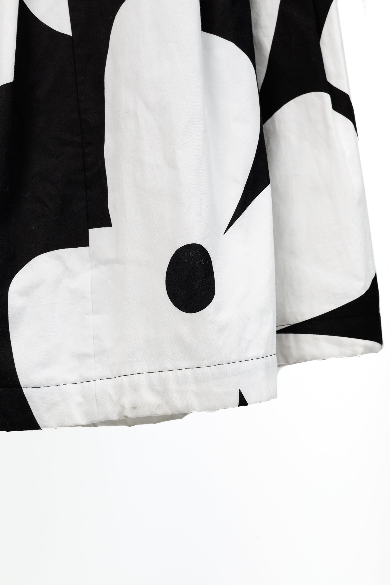 Comme des Garcons SS/22 Black & White Floral Cotton Flared Skirt
