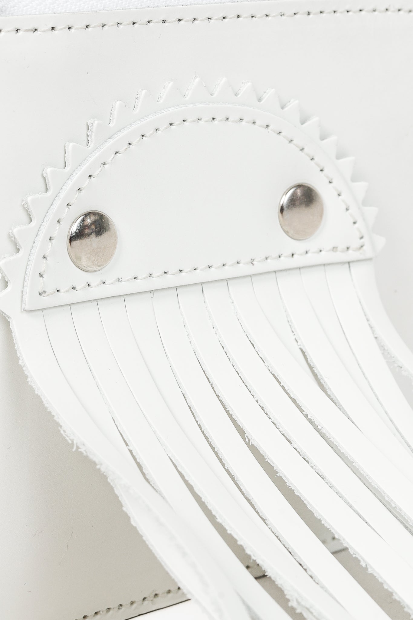 Comme des Garcons White Fringe Leather Wallet