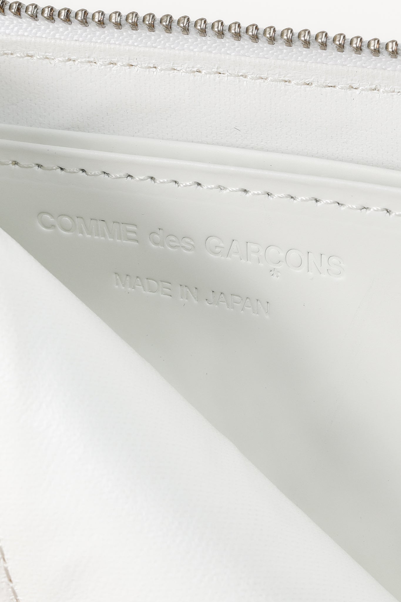 Comme des Garcons White Fringe Leather Wallet