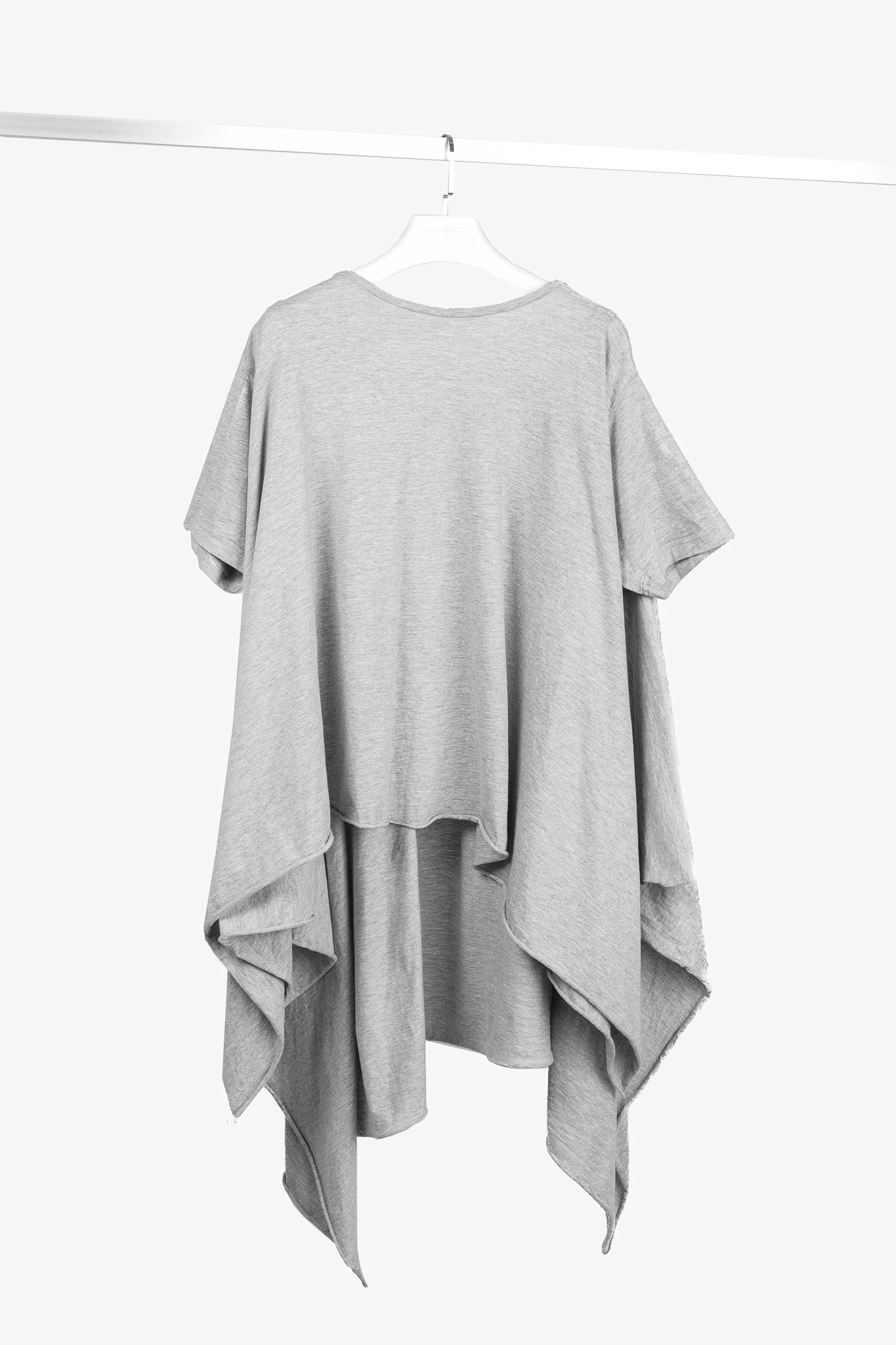 Complex Geometries Grey-Jersey Oversized Short-Sleeve Top