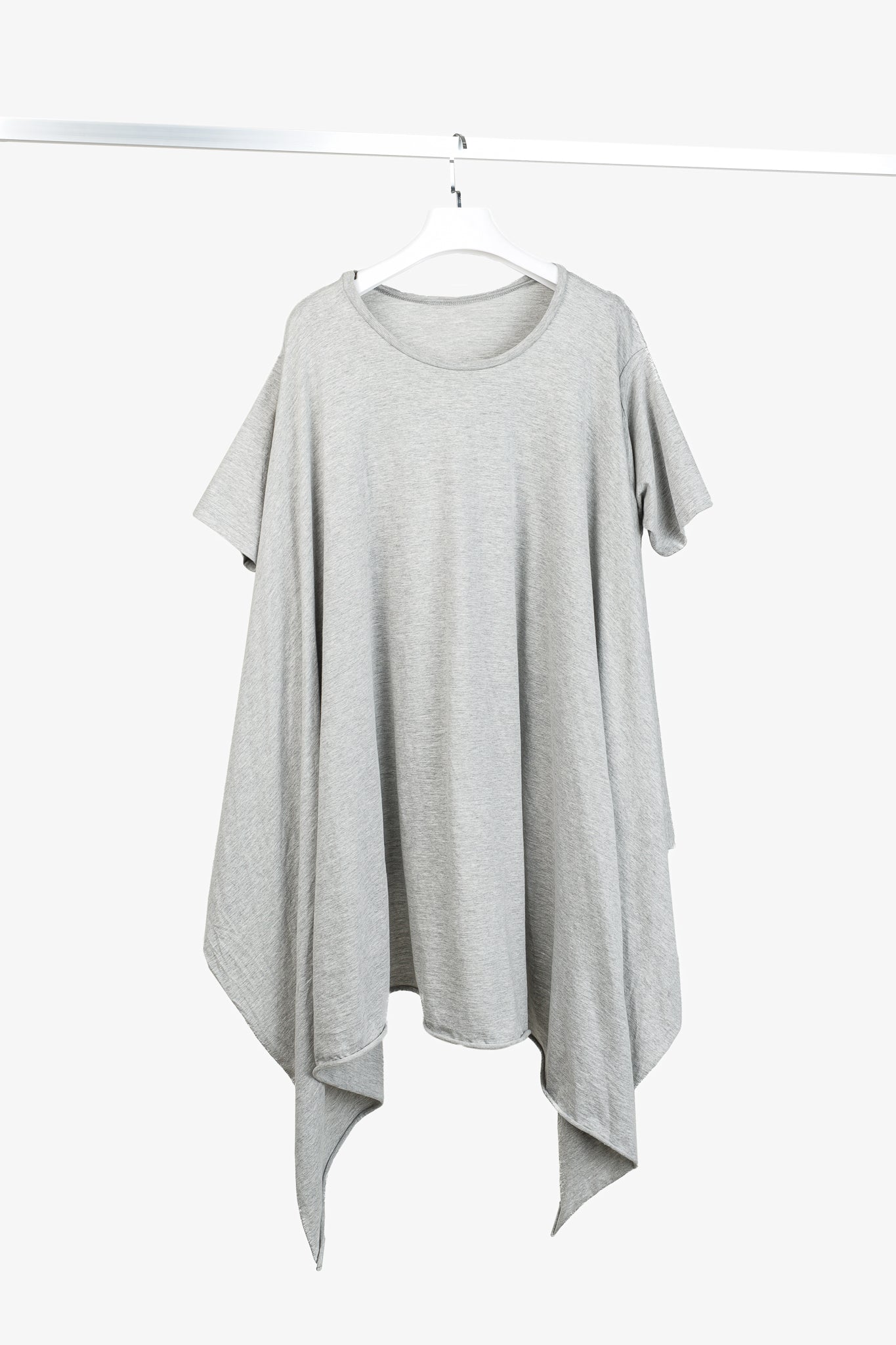 Complex Geometries Grey-Jersey Oversized Short-Sleeve Top